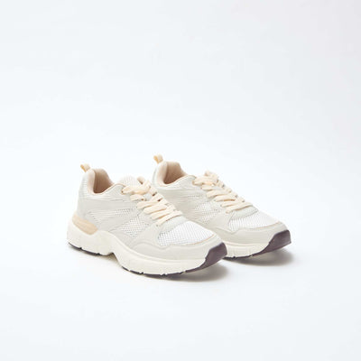 Baskets basses style running BEIGE