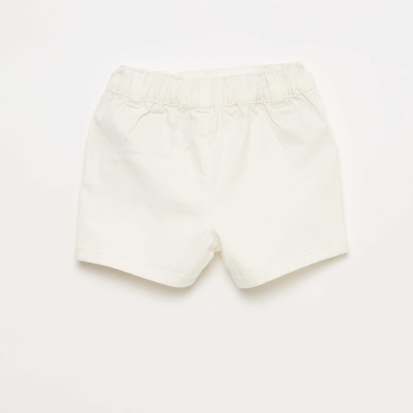 Short en twill uni BLANC