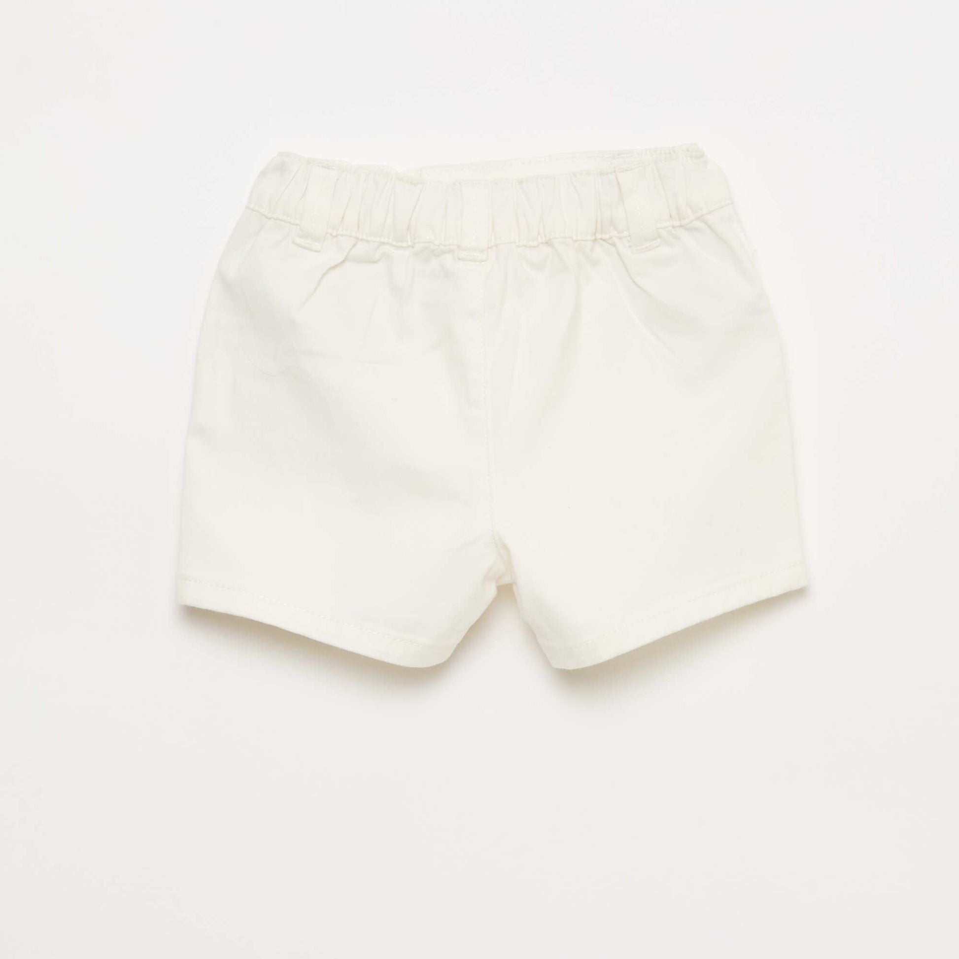 Short en twill uni BLANC