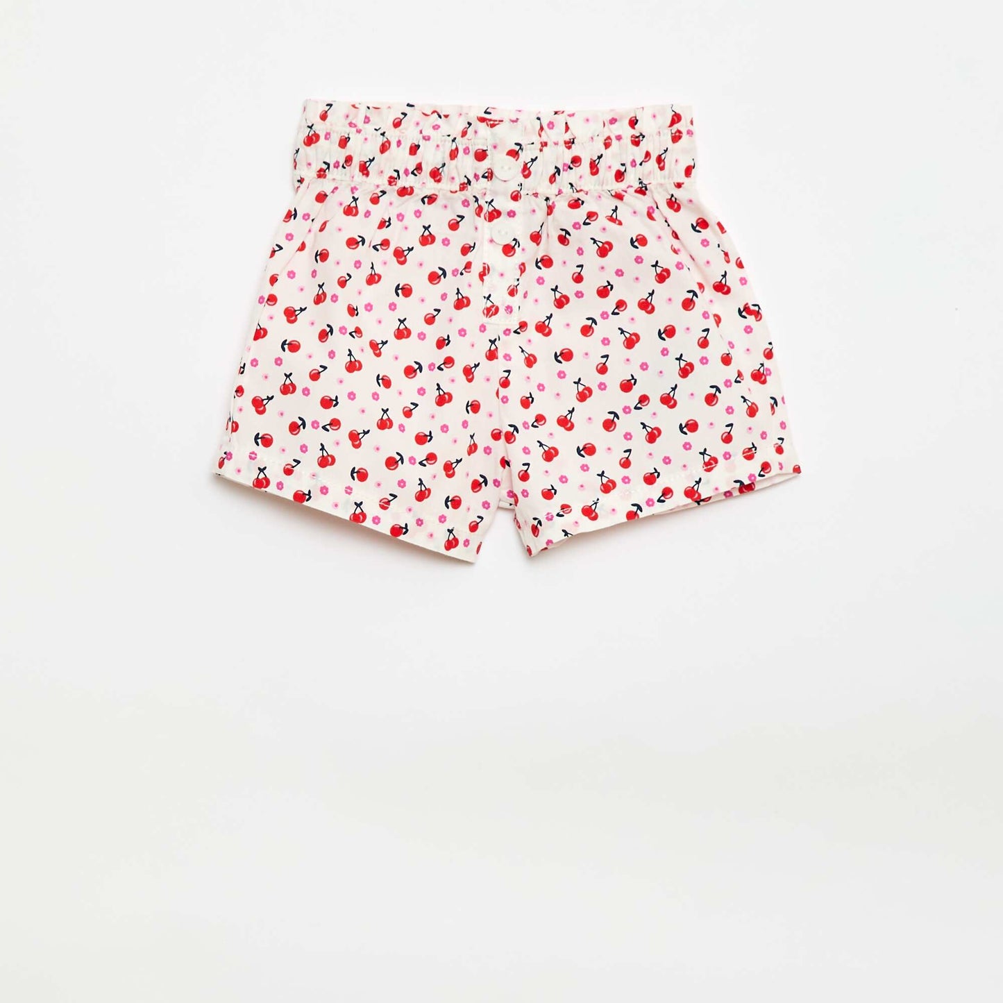 Short en popeline BLANC/ROUGE