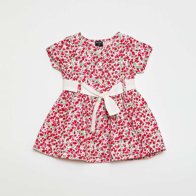 Robe légère à manches courtes avec motif ROUGE