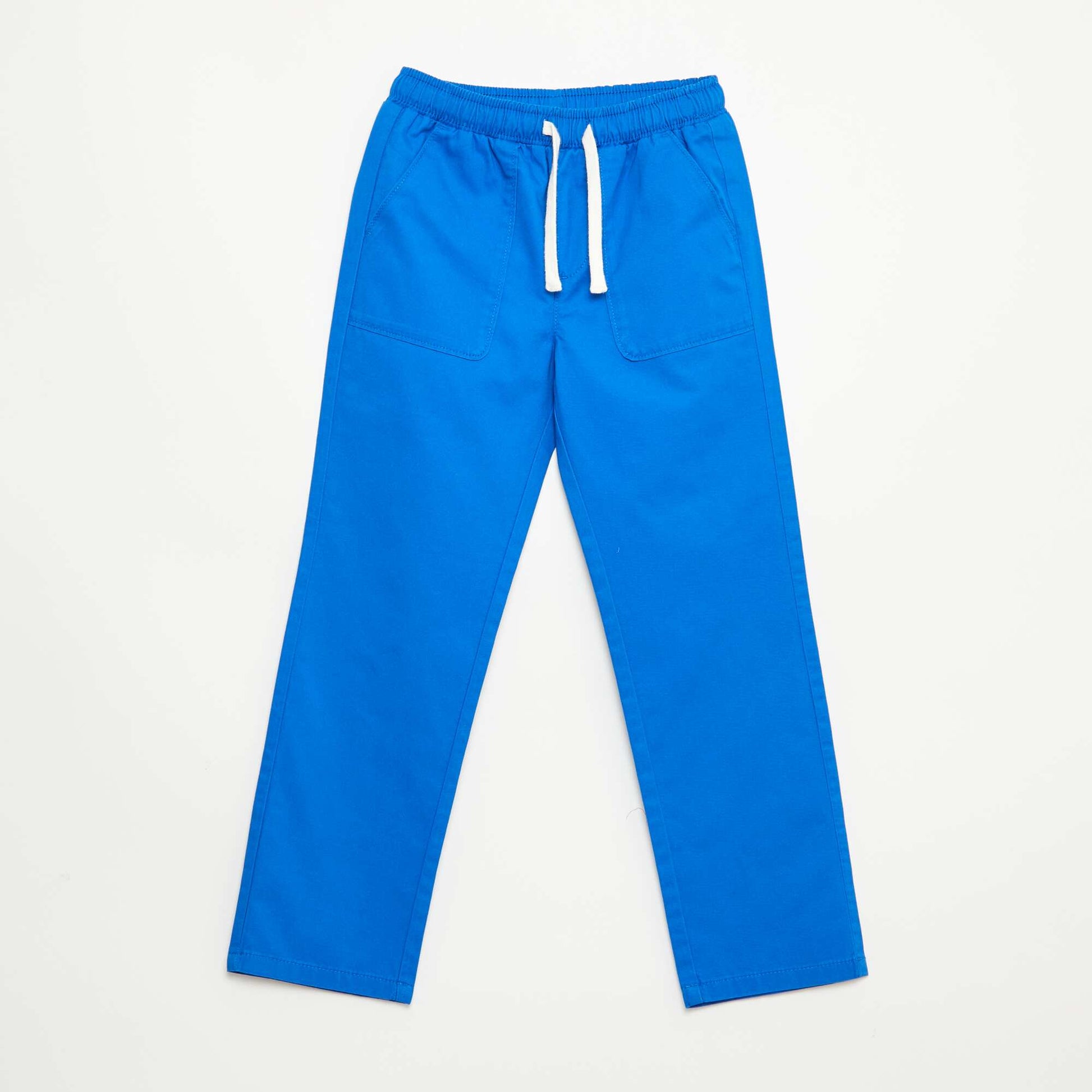Pantalon coupe regular / droite avec cordons à nouer BLEU