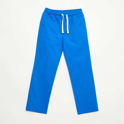 Pantalon coupe regular / droite avec cordons à nouer BLEU