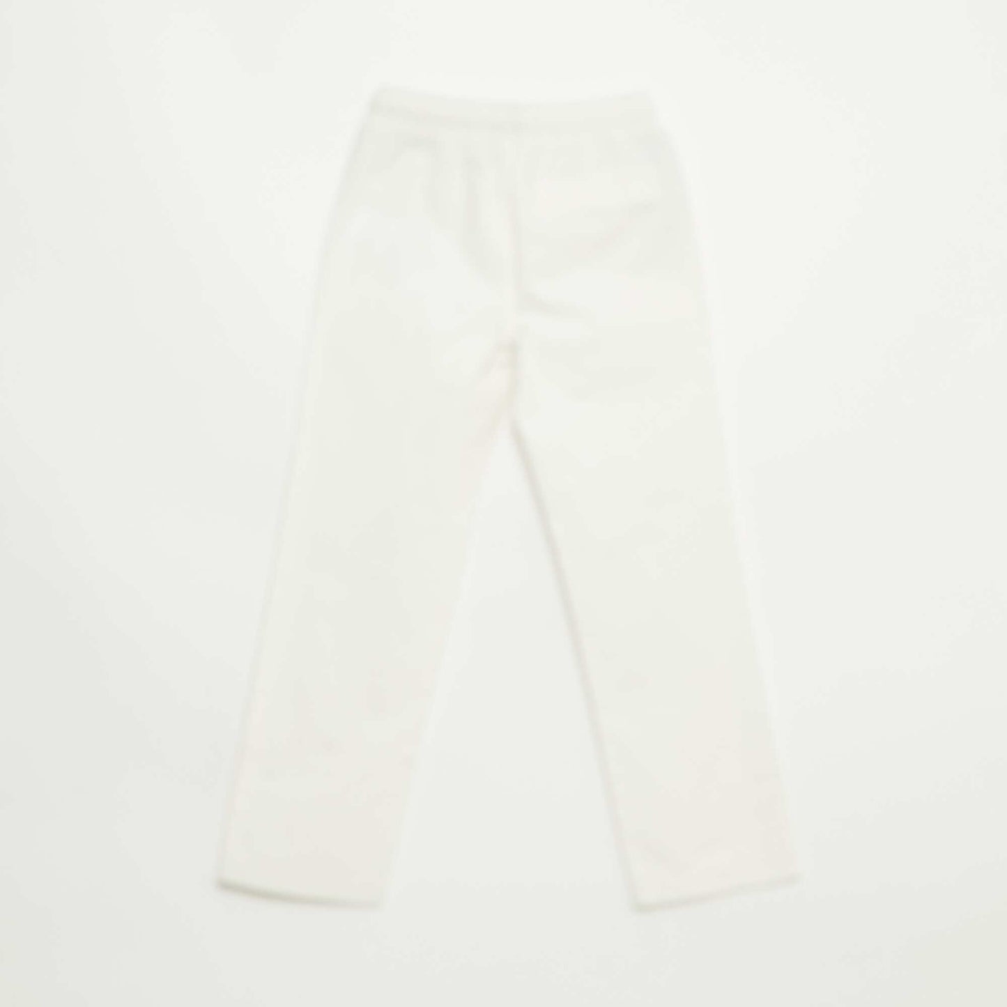Pantalon coupe regular / droite avec cordons à nouer BLANC