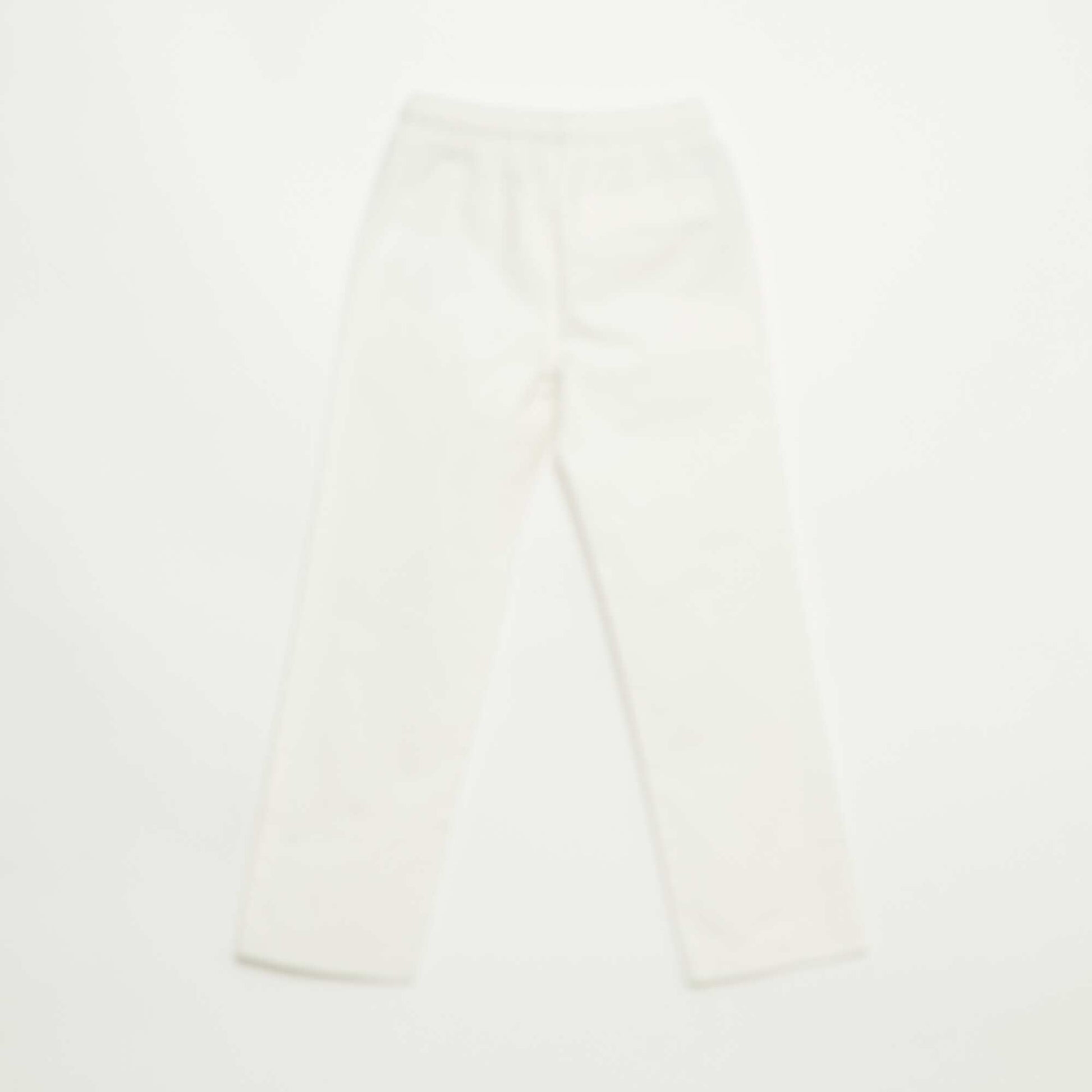 Pantalon coupe regular / droite avec cordons à nouer BLANC