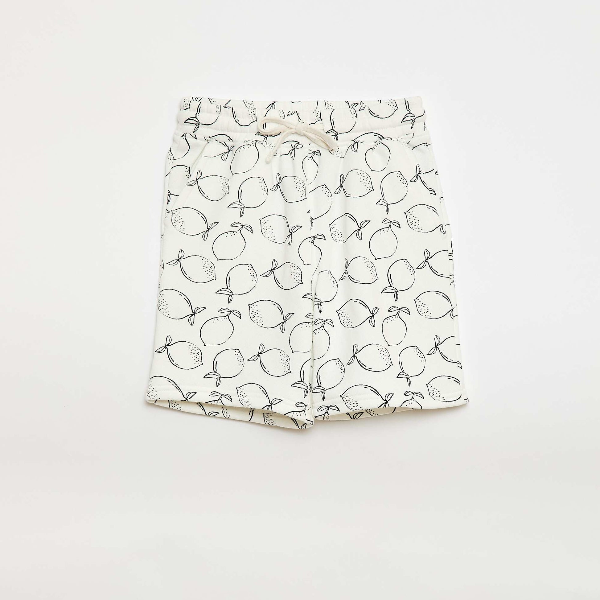 Short en molleton léger avec 2 poches BEIGE