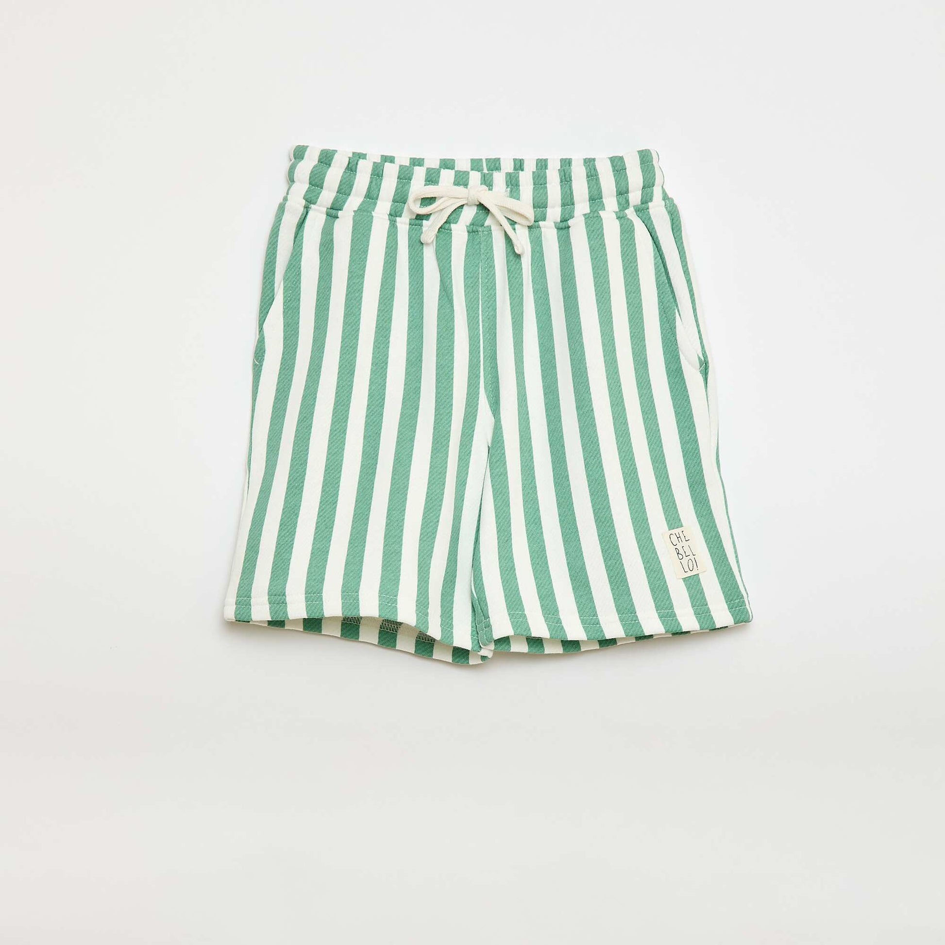 Short en molleton léger avec 2 poches VERT