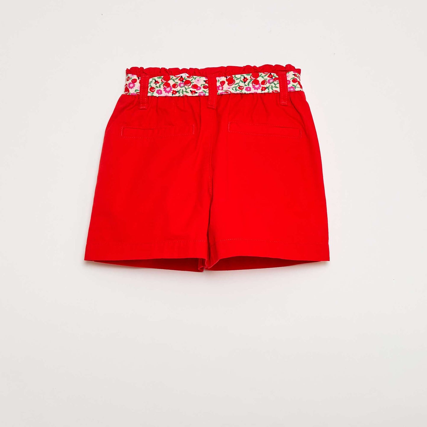 Short uni en twill + ceinture à nouer BLANC
