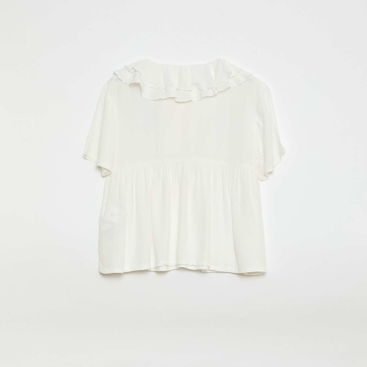 Blouse en maille légère à motif BLANC