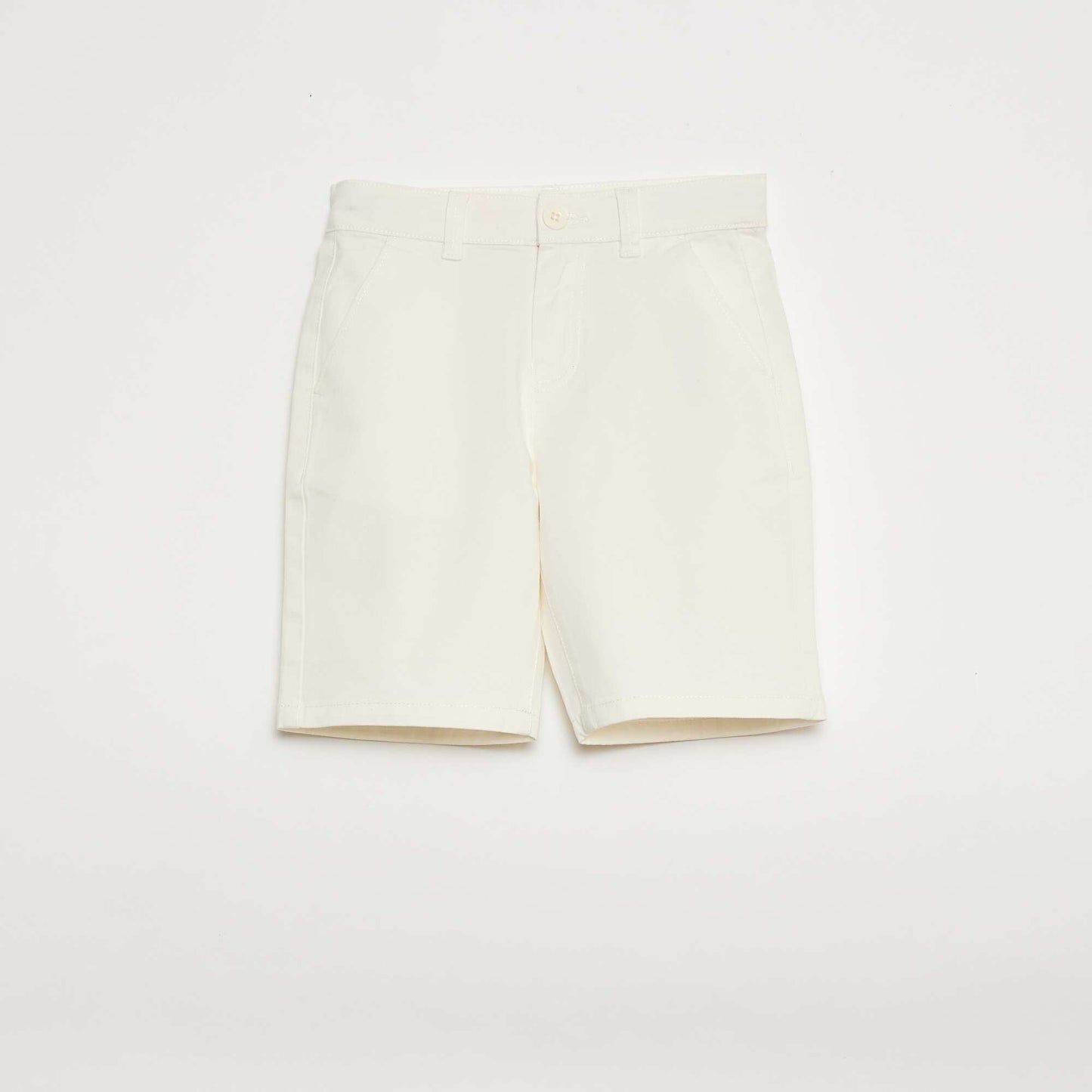 Bermuda chino à taille ajustable à l'intérieur BLANC