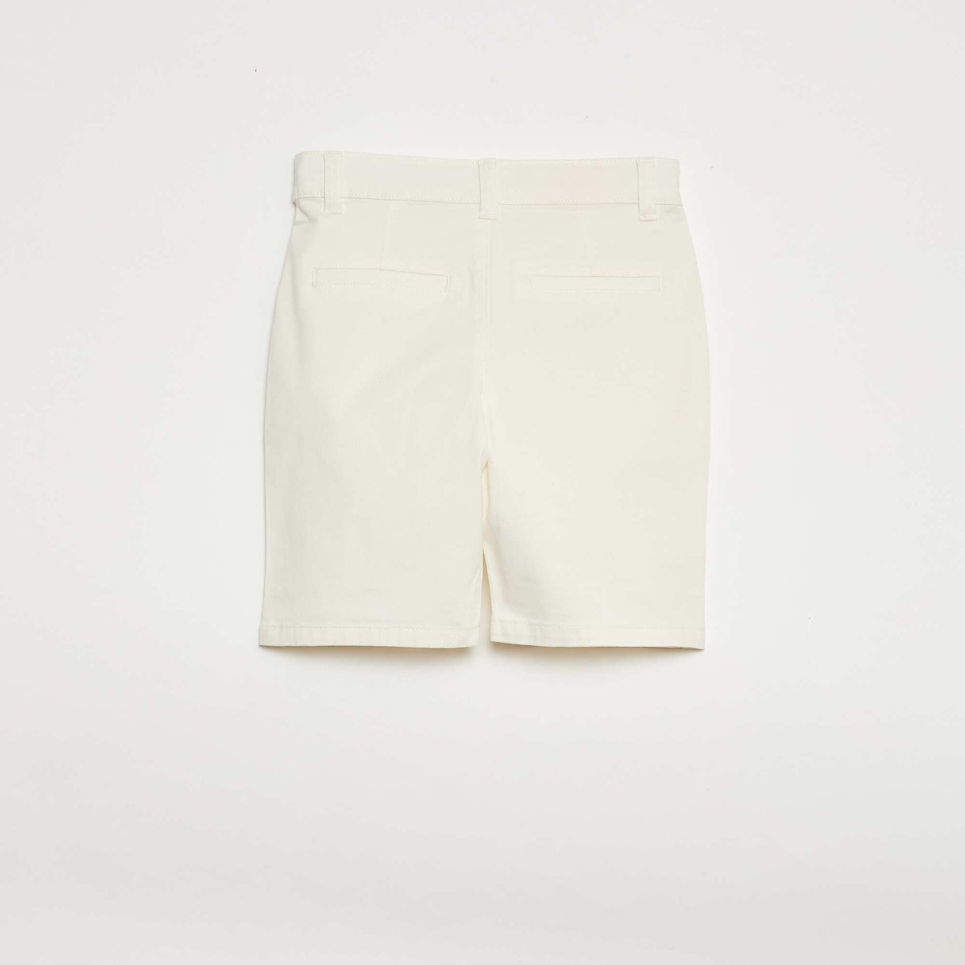 Bermuda chino à taille ajustable à l'intérieur BLANC