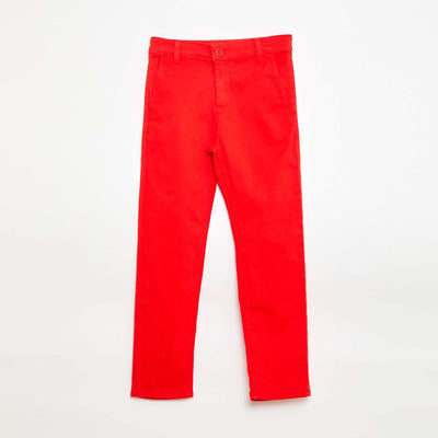 Pantalon chino slim fit ROUGE
