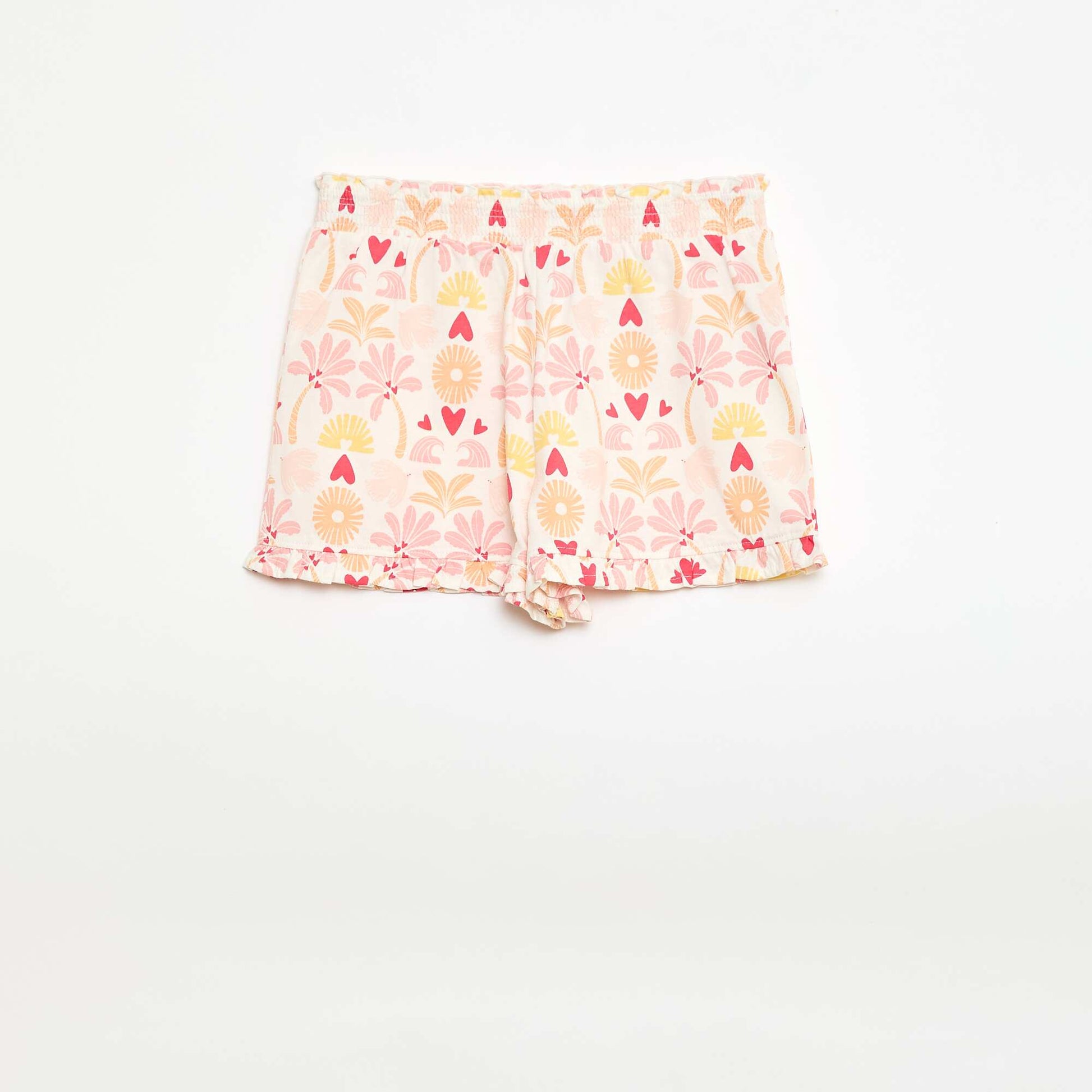 Short léger à volants BLANC