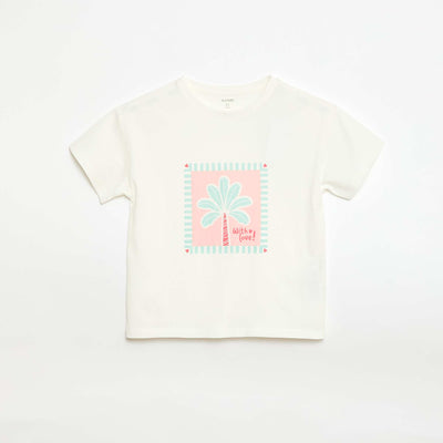 T-shirt imprimé à message BLANC
