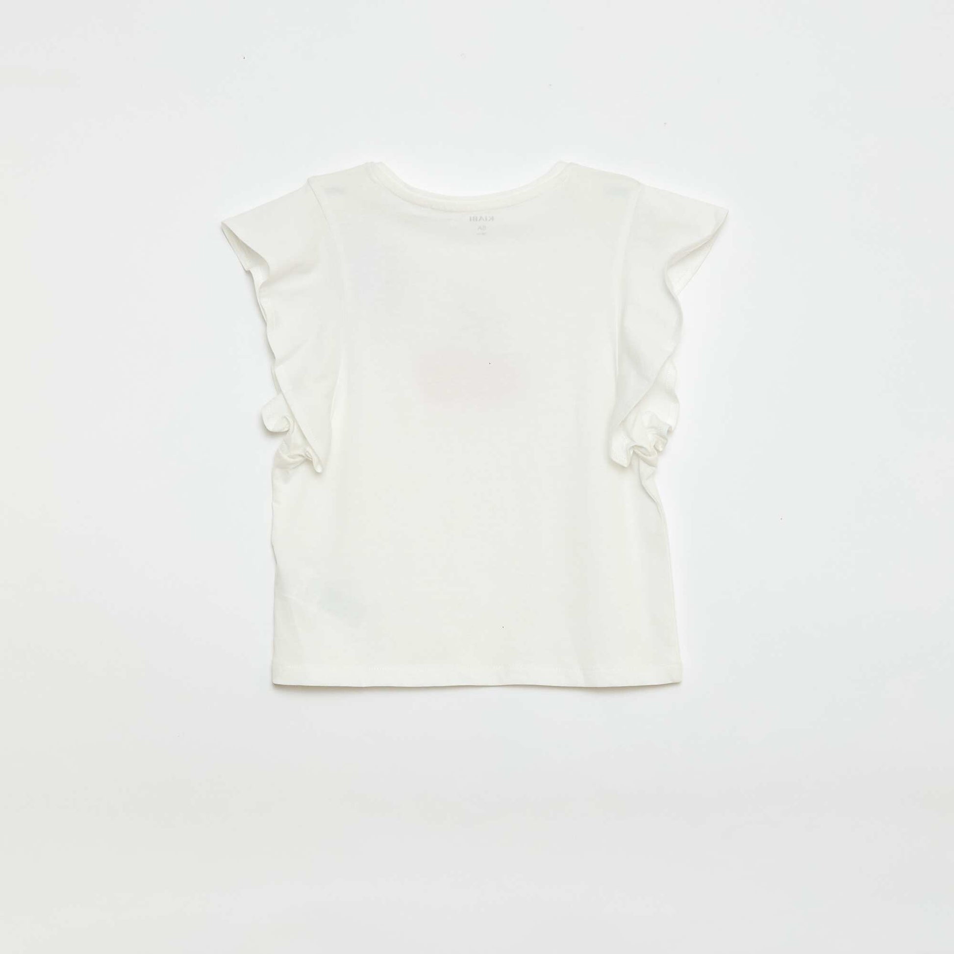 Tee-shirt 'Disney' à manches courtes volantées BLANC