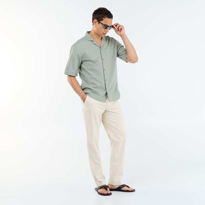 Chino uni taille standard BLANC