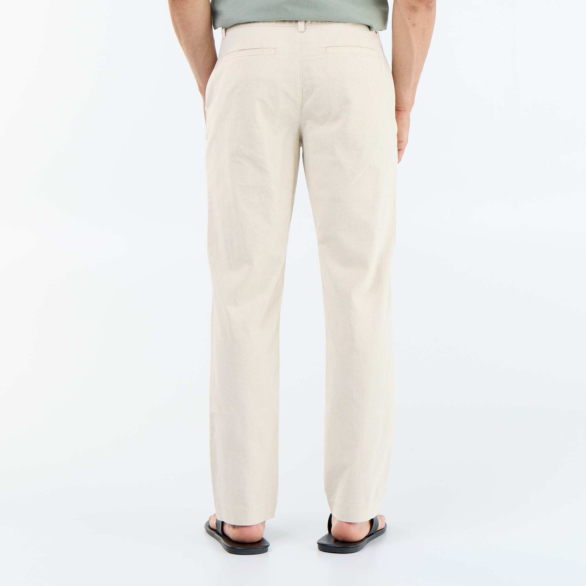 Chino uni taille standard BLANC