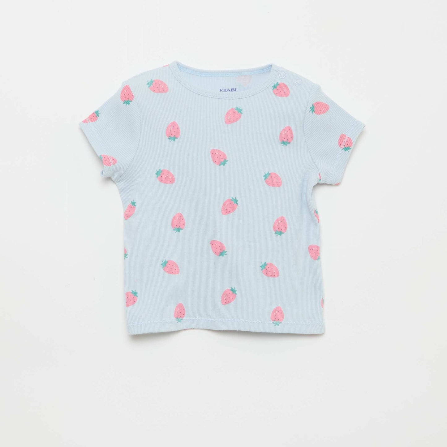 Pyjama t-shirt + short en coton côtelé - 2 pièces BLEU