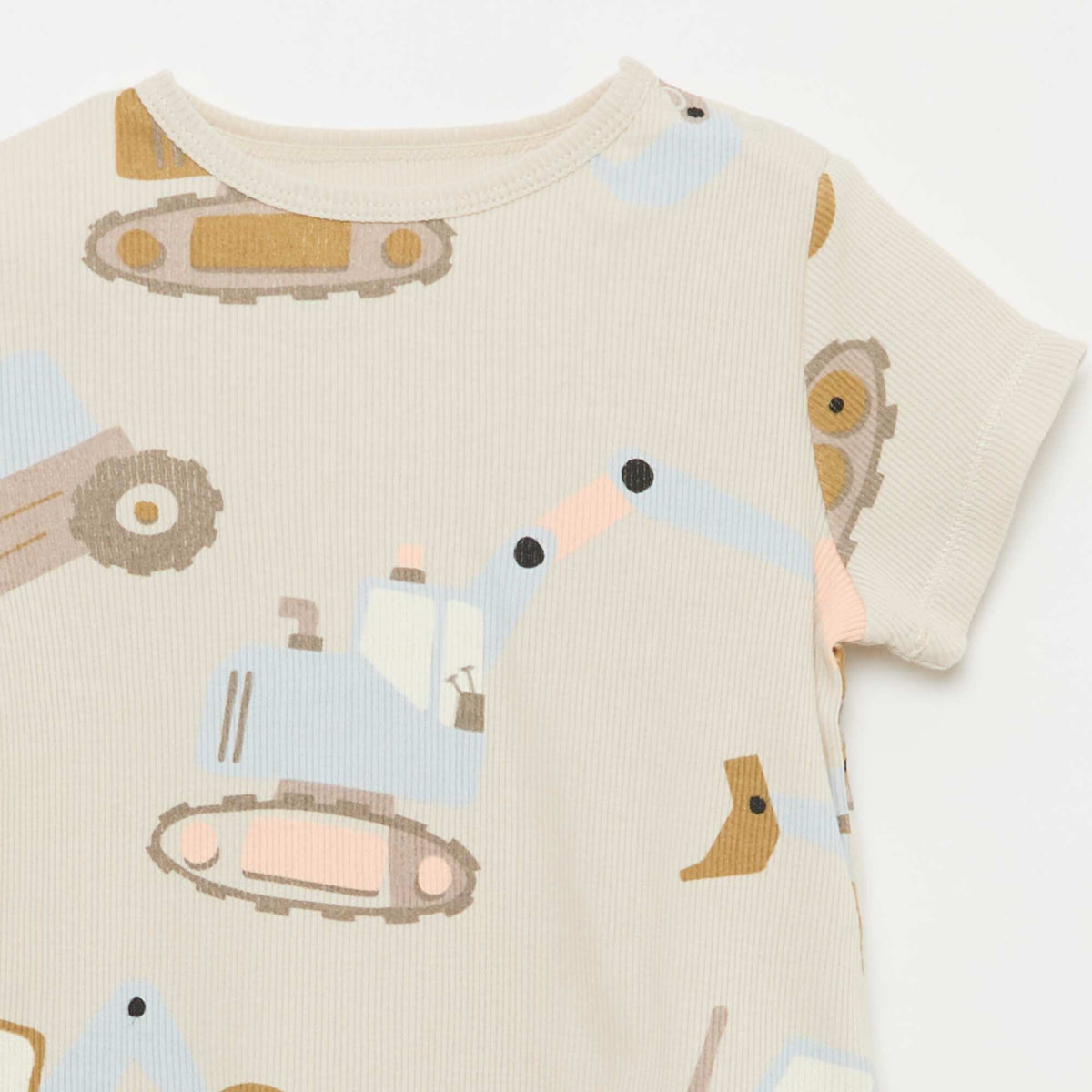 Pyjama t-shirt + short en coton côtelé - 2 pièces GRIS