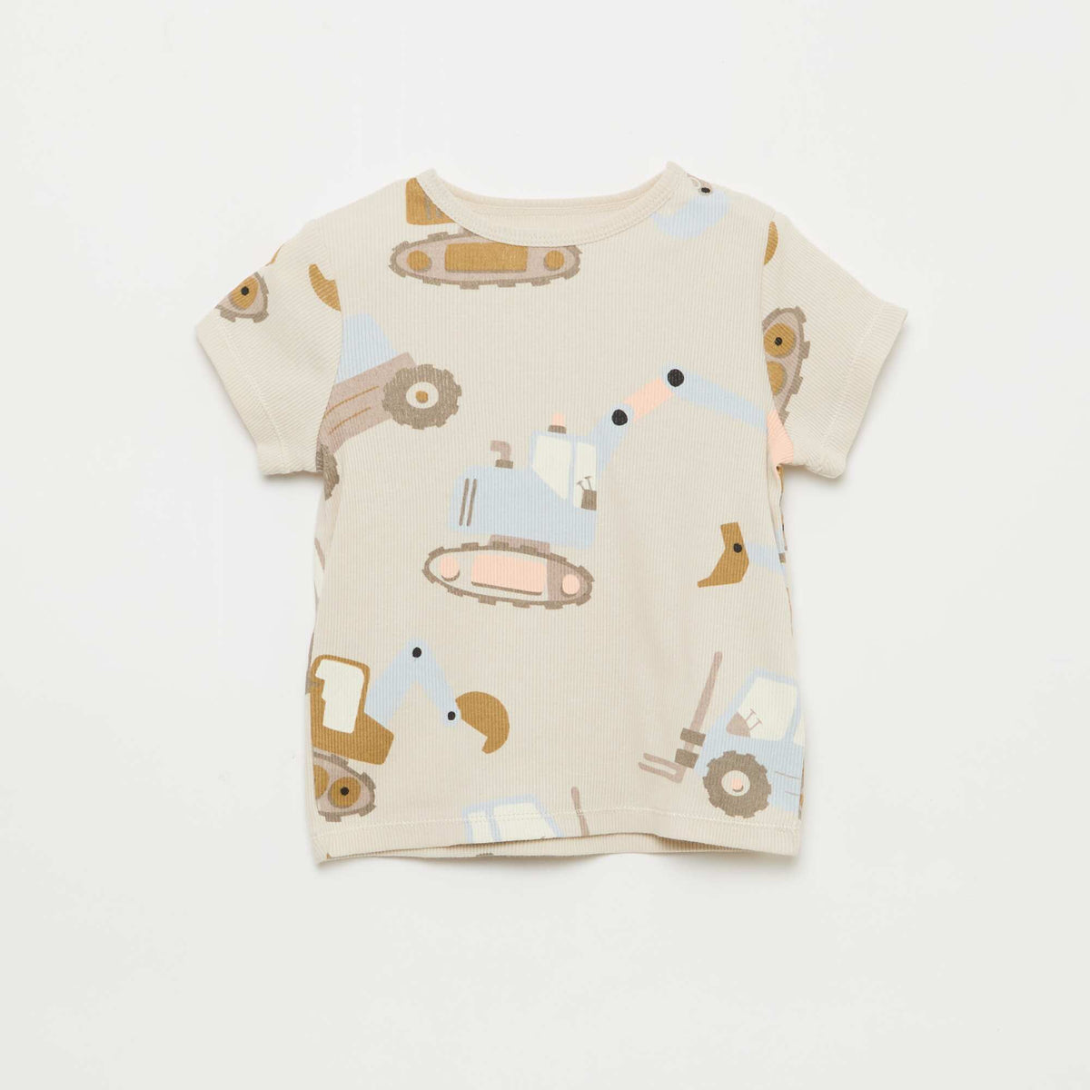 Pyjama t-shirt + short en coton côtelé - 2 pièces GRIS