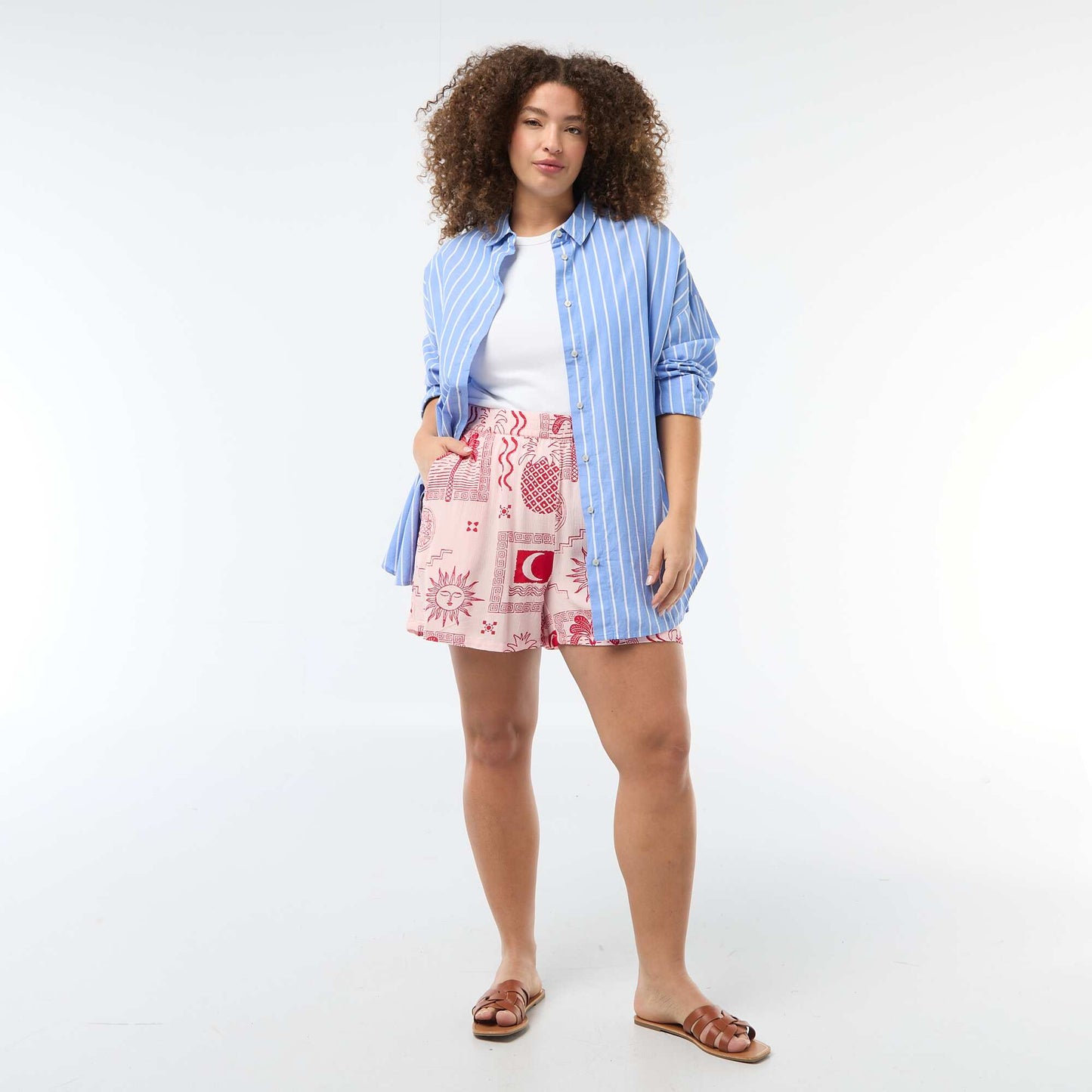 Short à motif avec 2 poches ROSE