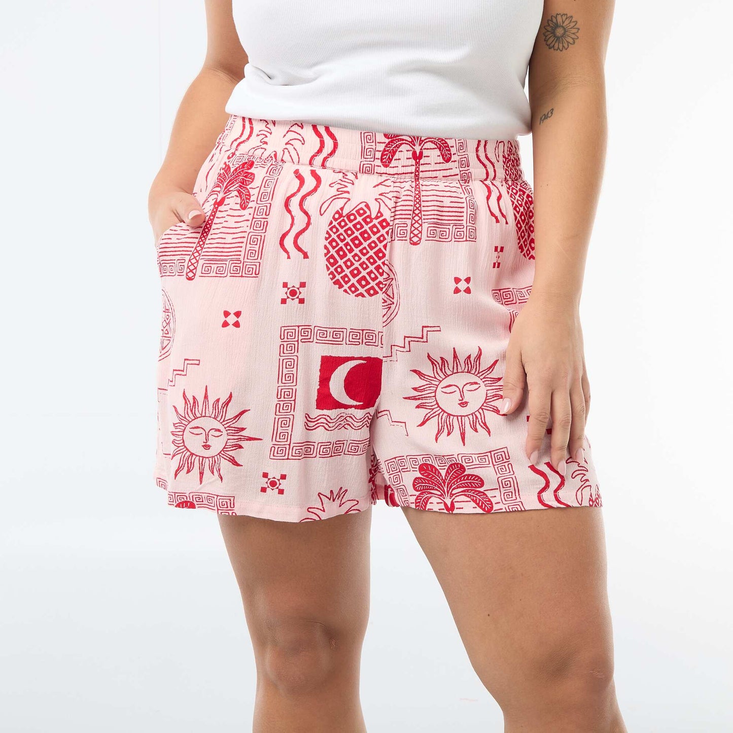Short à motif avec 2 poches ROSE