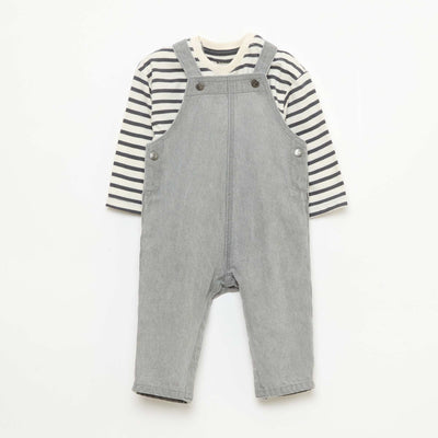 Ensemble t-shirt + salopette - 2 pièces GRIS