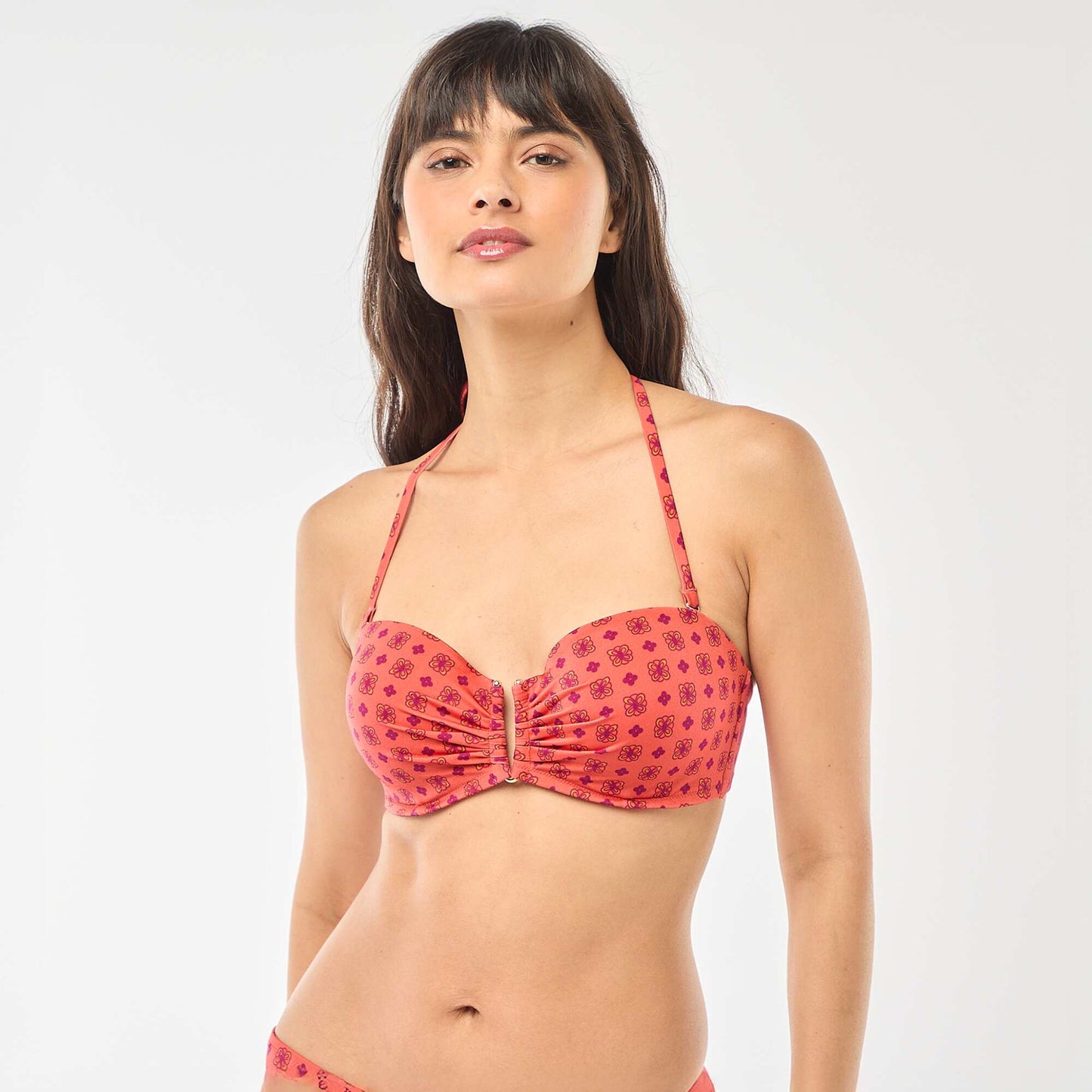 Soutien-gorge de bain bandeau moulé ORANGE