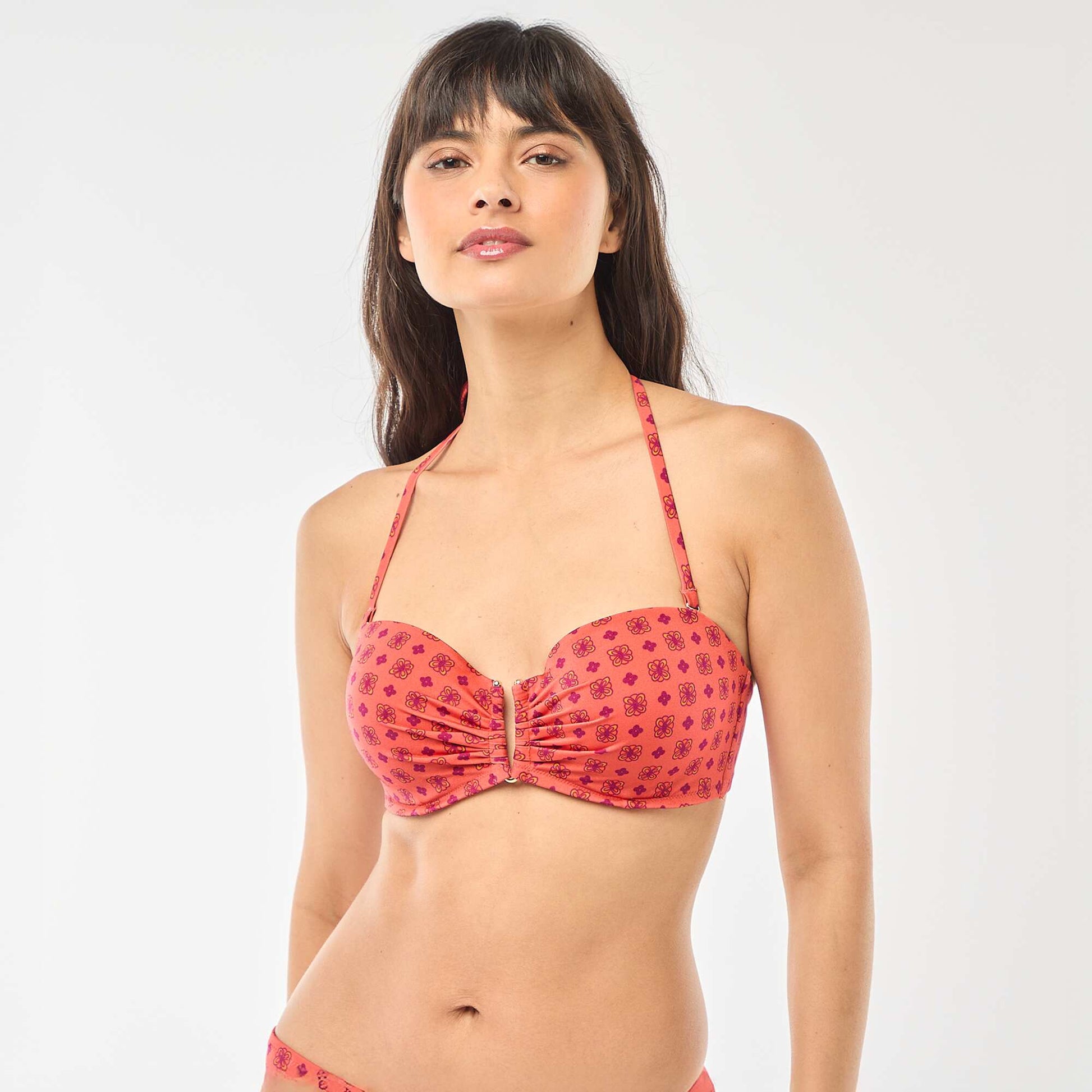 Soutien-gorge de bain bandeau moulé ORANGE