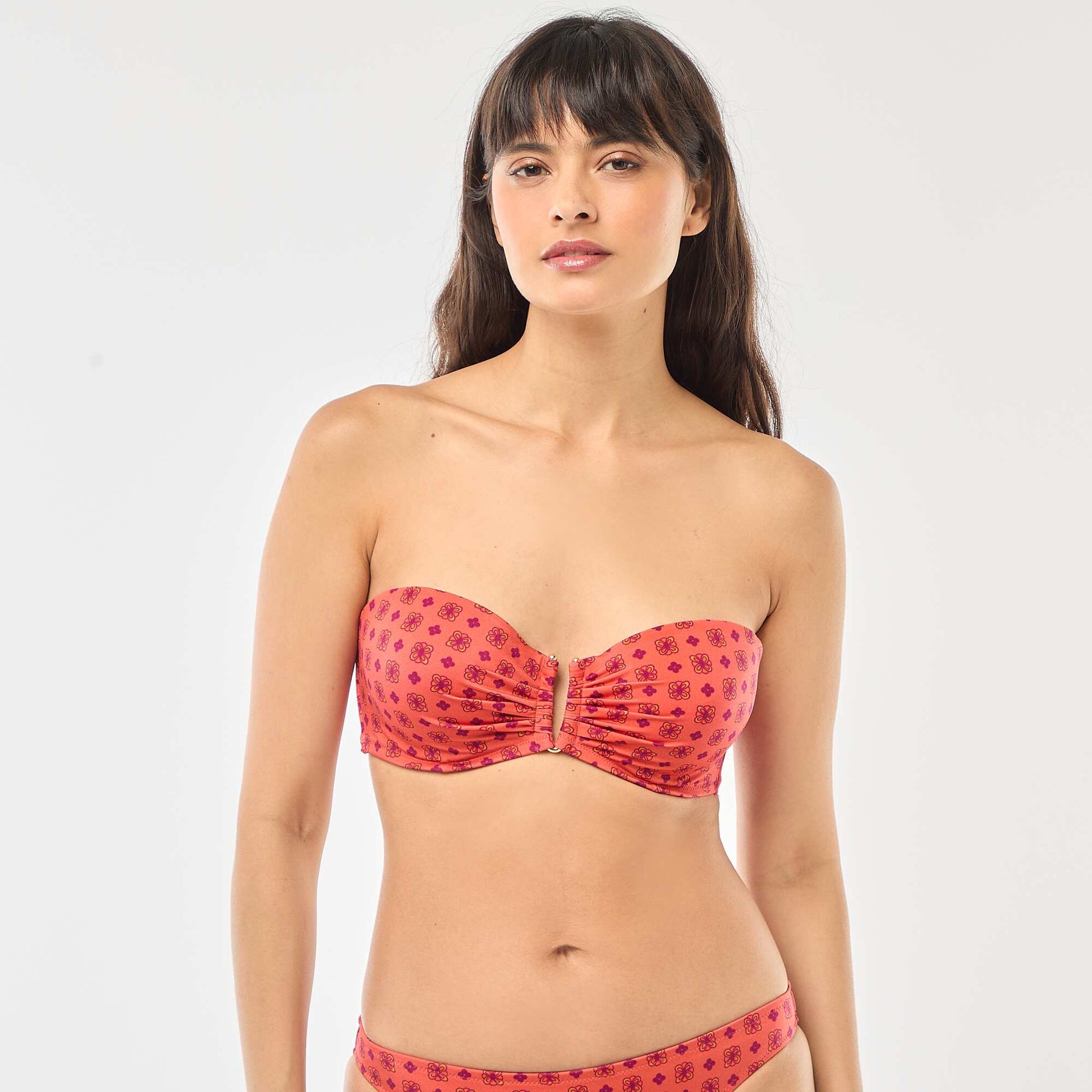 Soutien-gorge de bain bandeau moulé ORANGE