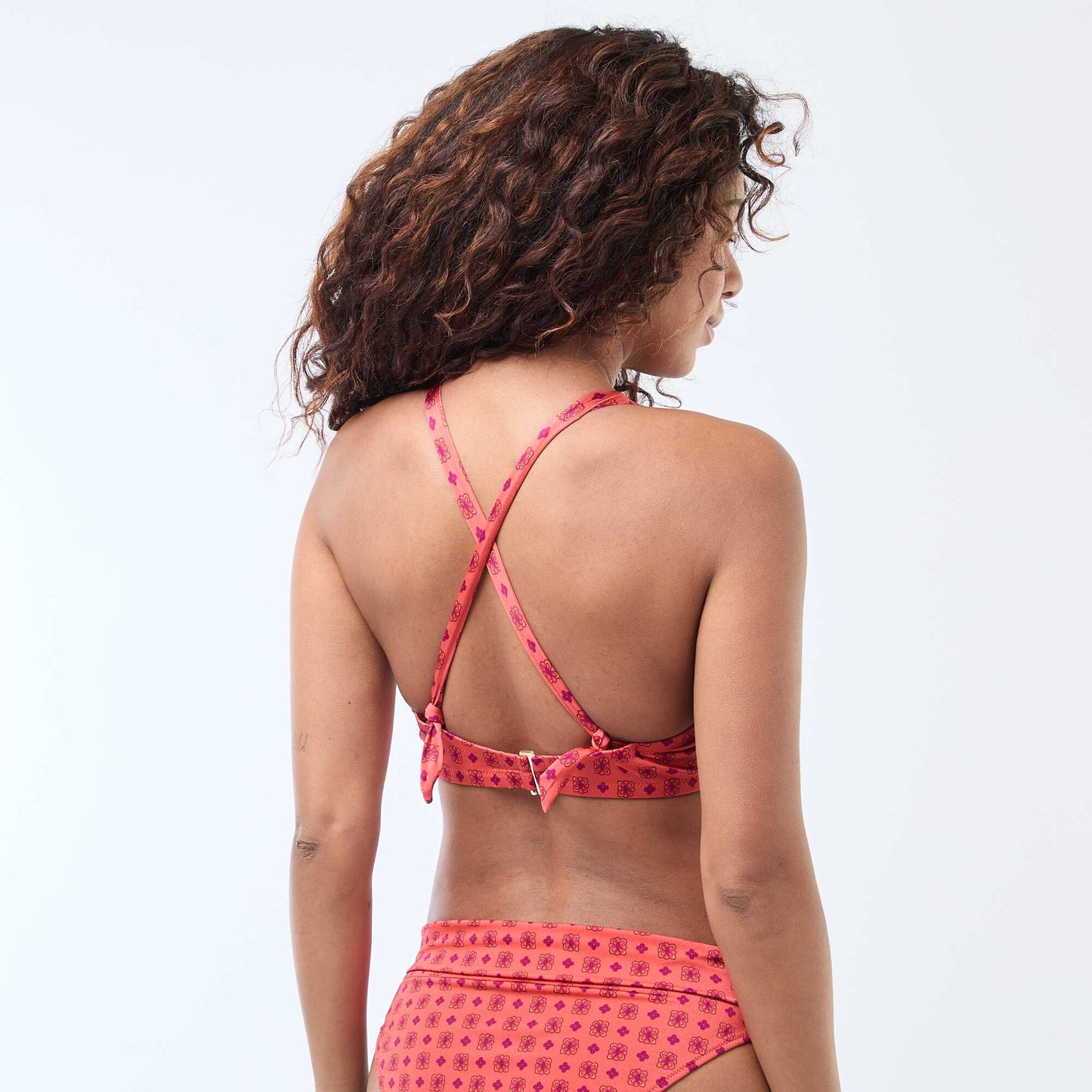 Soutien-gorge de bain imprimé bonnet D&E ORANGE
