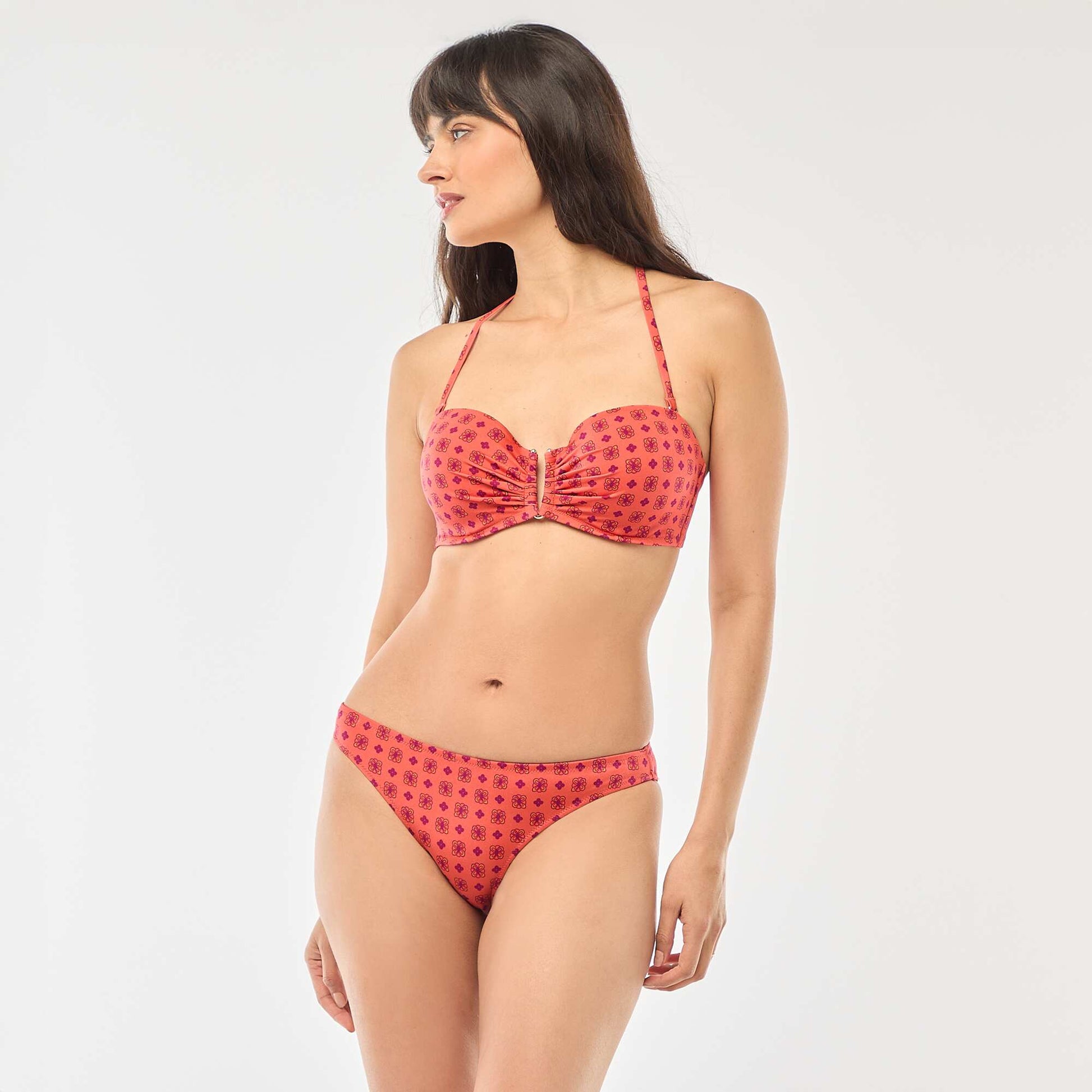 Culotte de bain satinée imprimée ORANGE