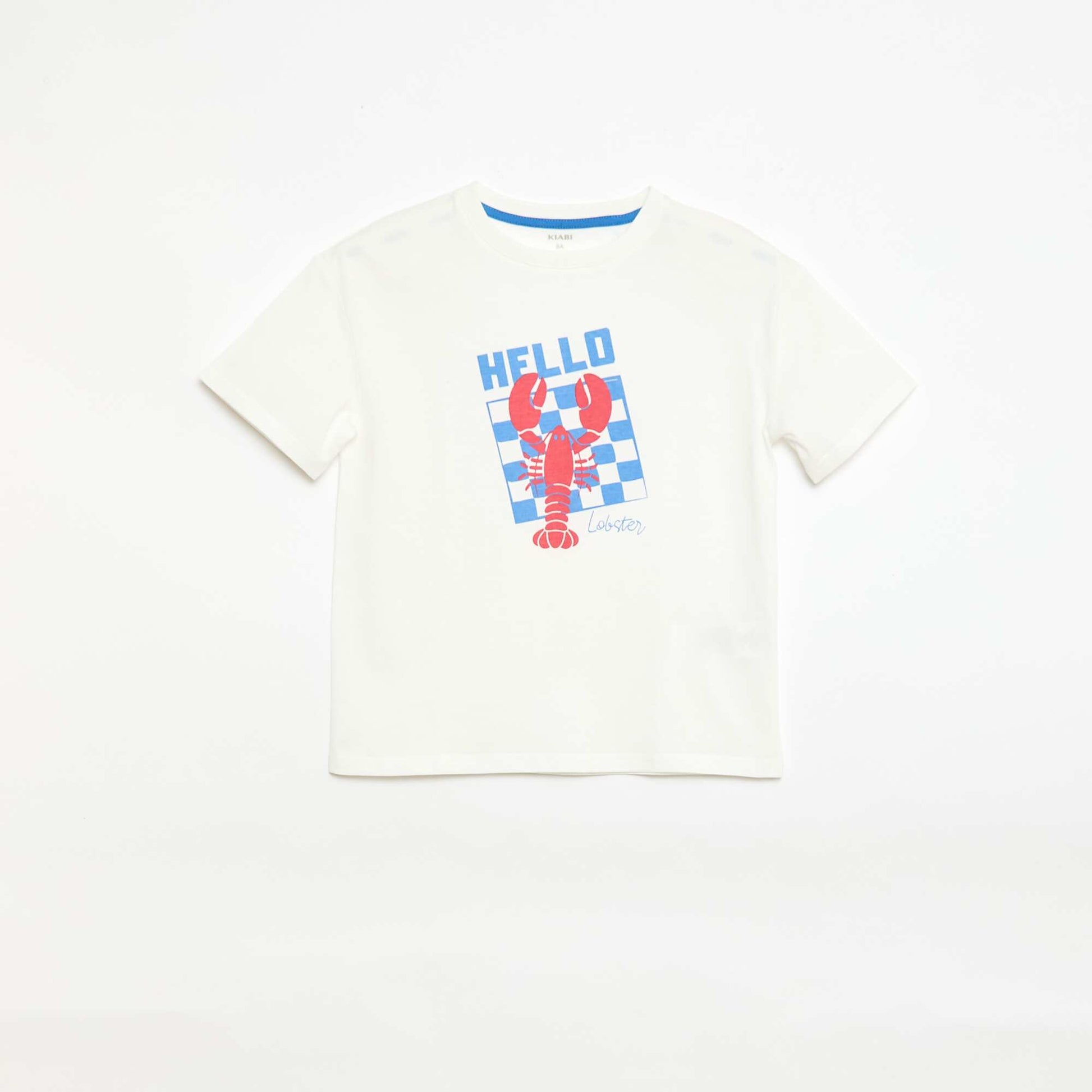 T-shirt imprimé fantaisie à manches courtes BLANC