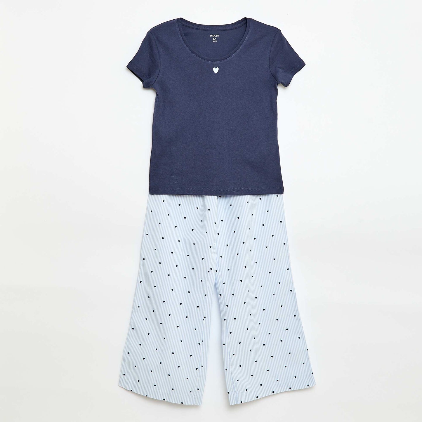Pyjama long en popeline - 2 pièces BLEU