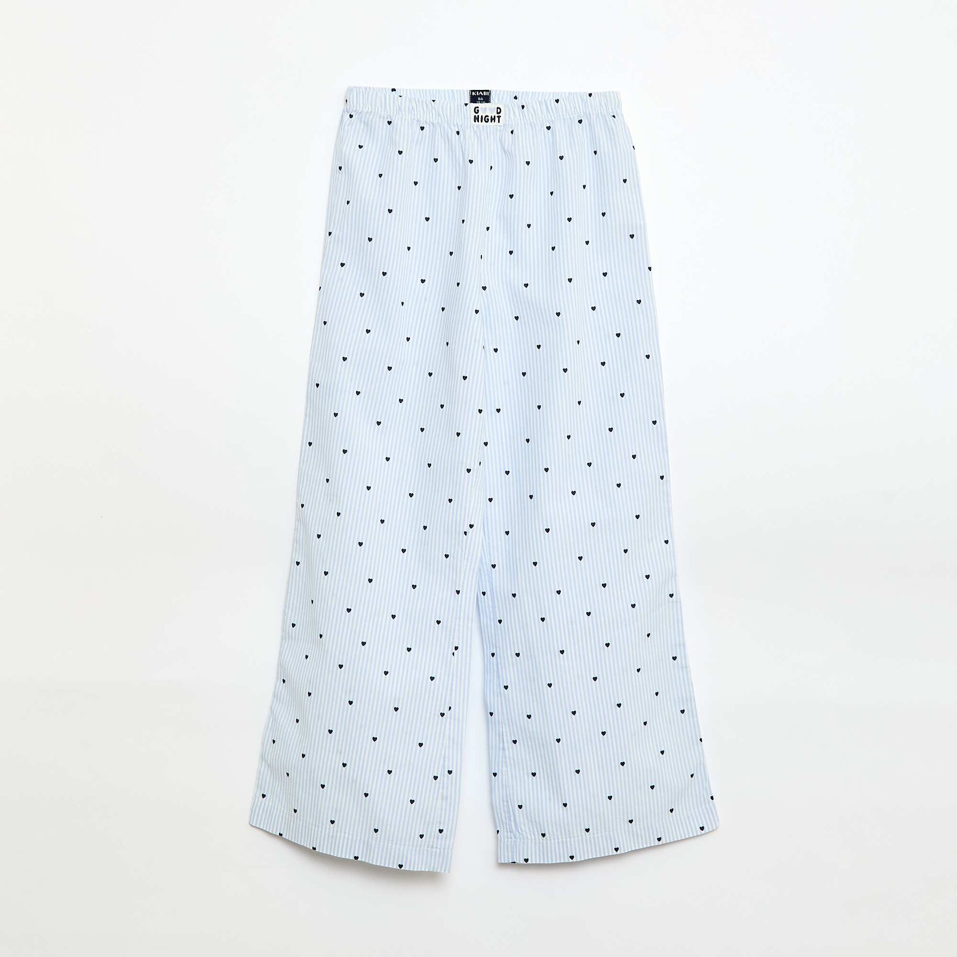 Pyjama long en popeline - 2 pièces BLEU