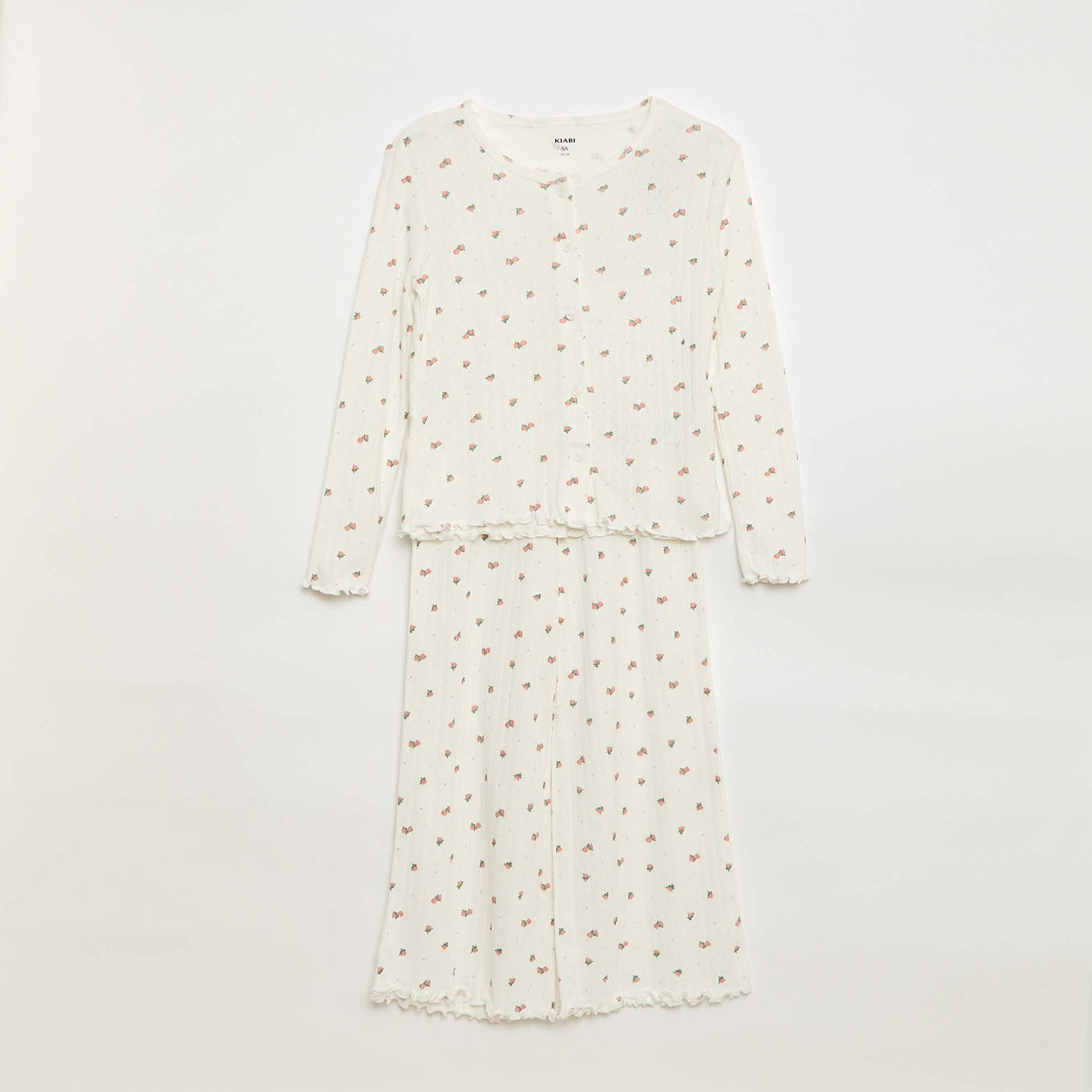 Ensemble de pyjama en maille pointelle - 2 pièces BLANC