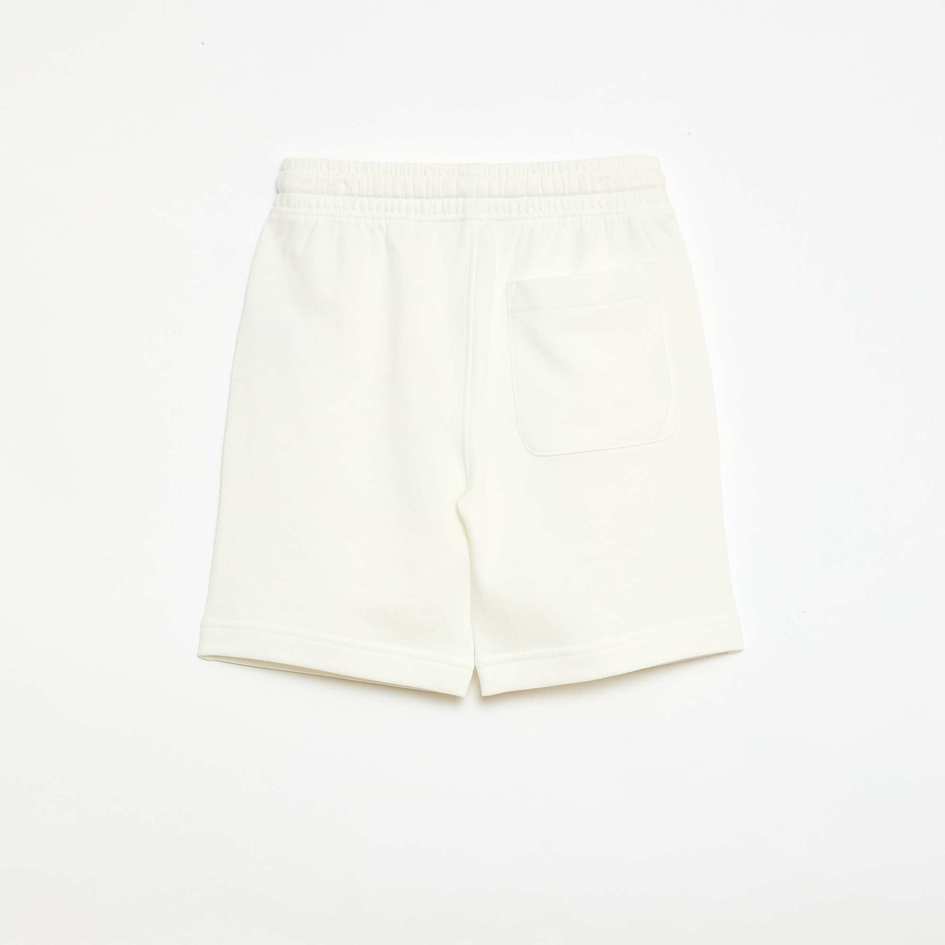 Short en molleton léger uni BLANC