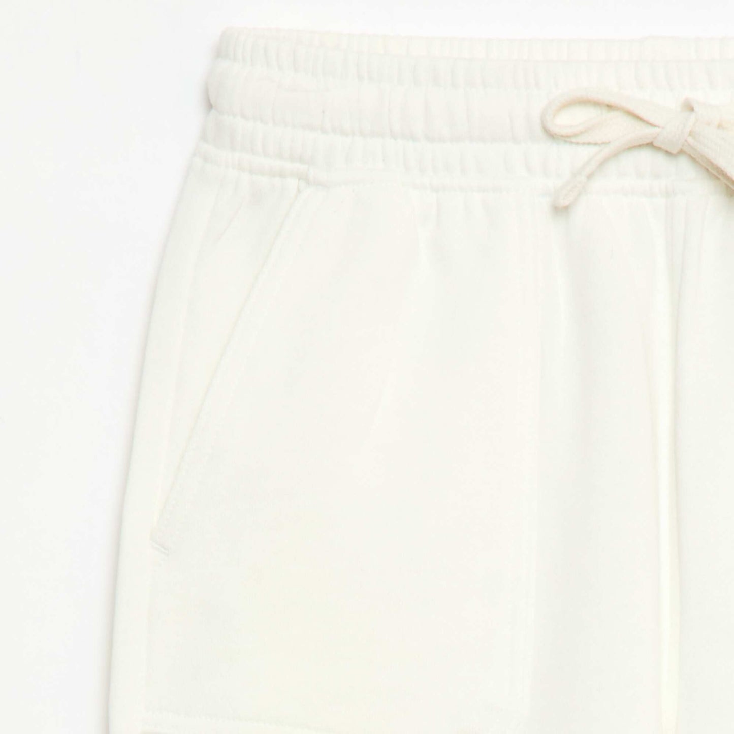 Short en molleton léger uni BLANC