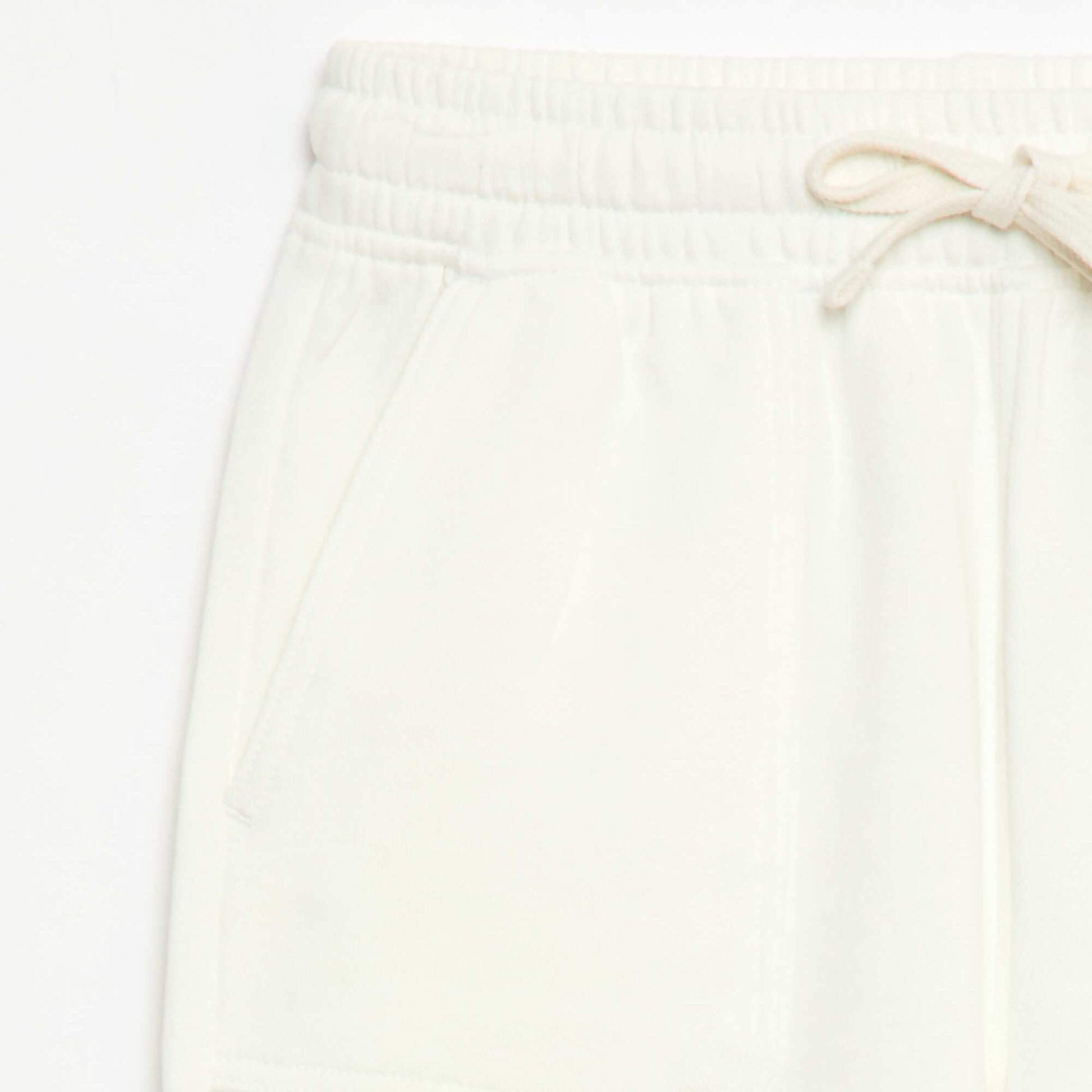 Short en molleton léger uni BLANC