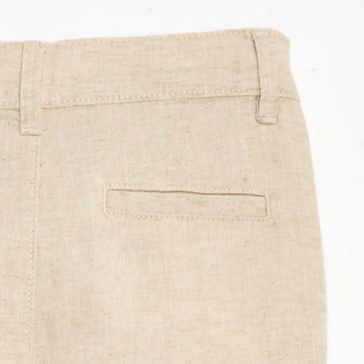 Pantalon en coton et en lin BLANC