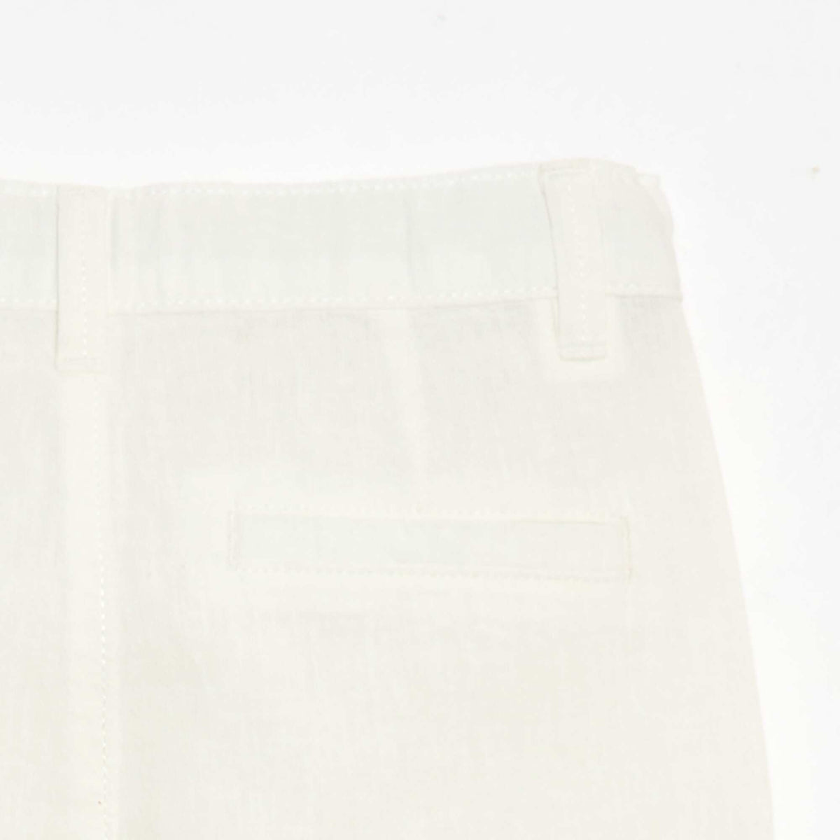 Pantalon en coton et en lin BLANC