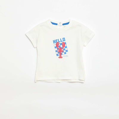 T-shirt imprimé fantaisie BLANC