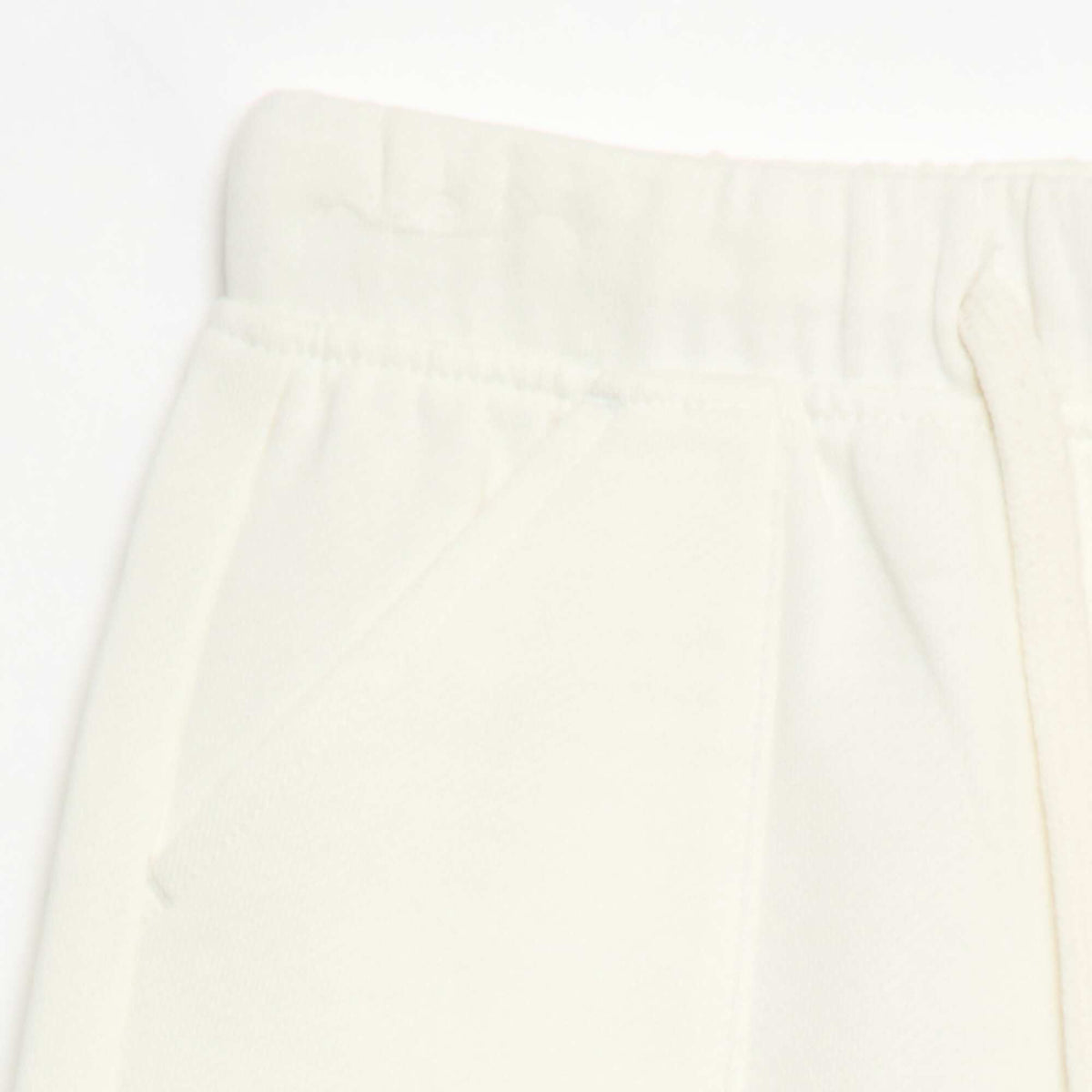 Short en molleton léger uni avec 2 poches BLANC