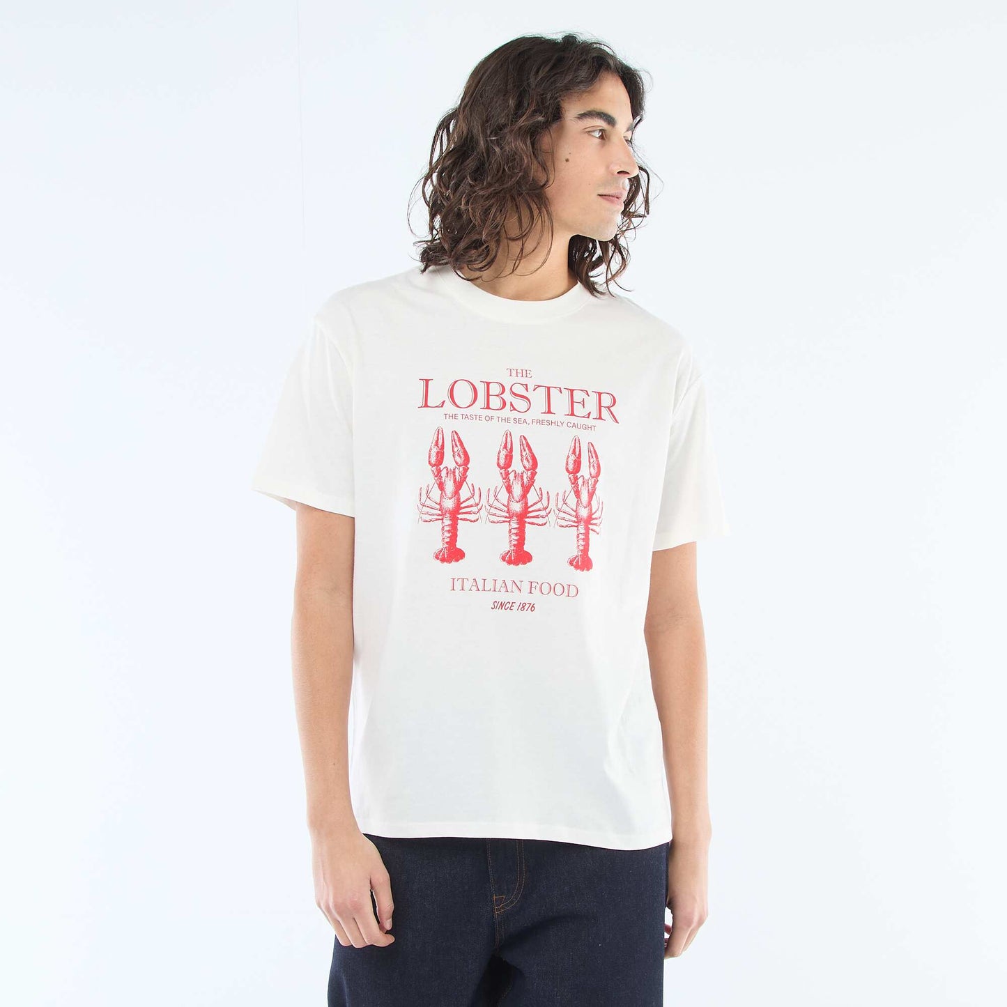 Tee-shirt imprimé à manches courtes BLANC