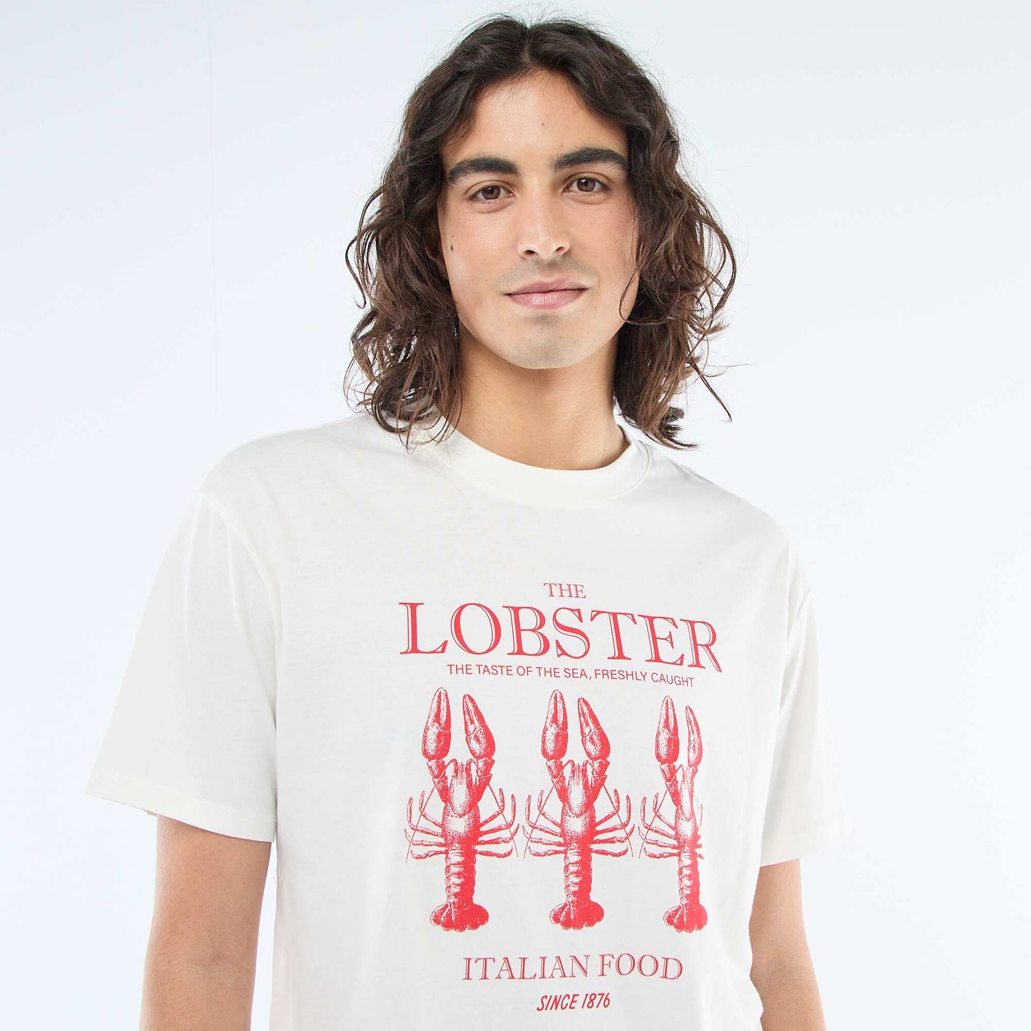 Tee-shirt imprimé à manches courtes BLANC