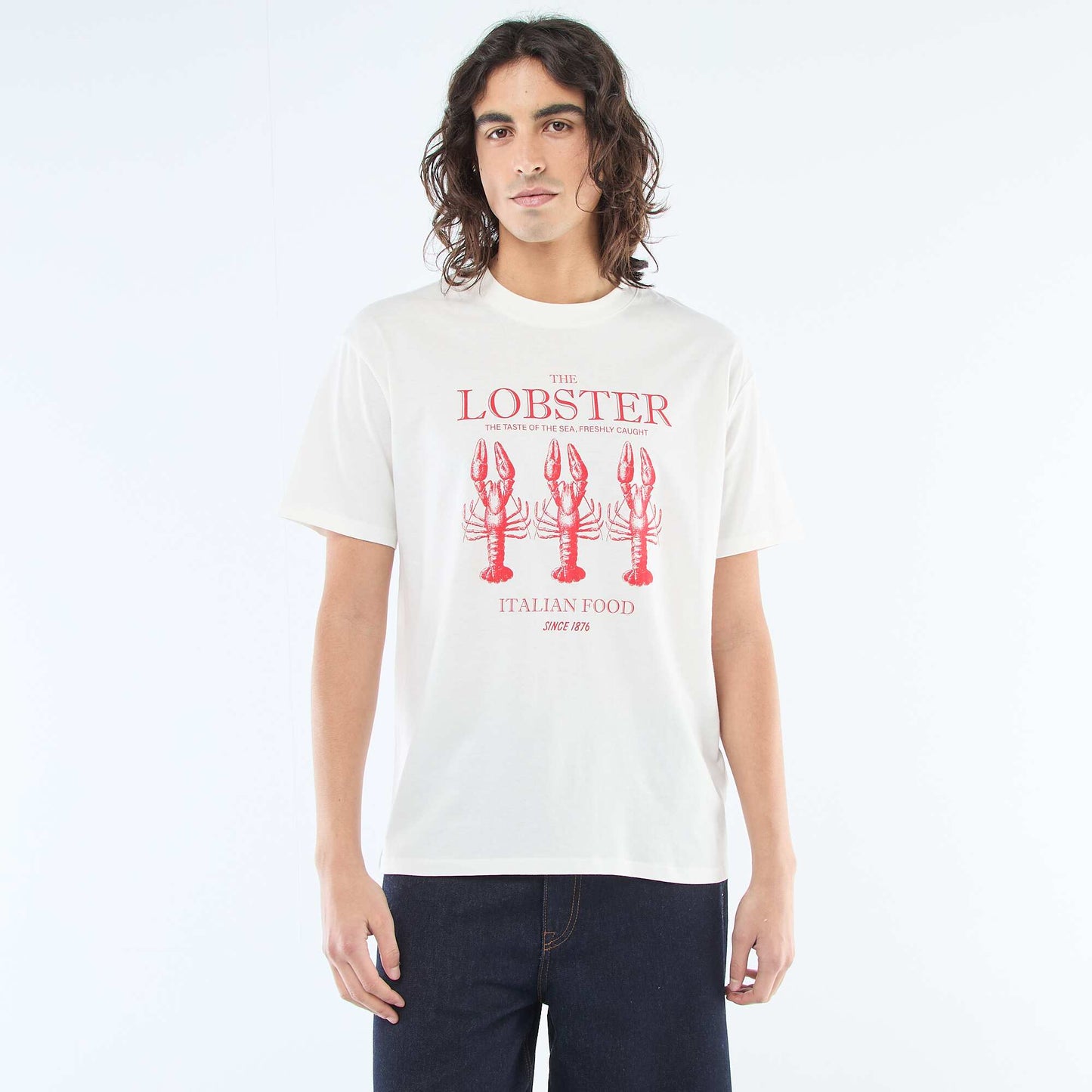 Tee-shirt imprimé à manches courtes BLANC