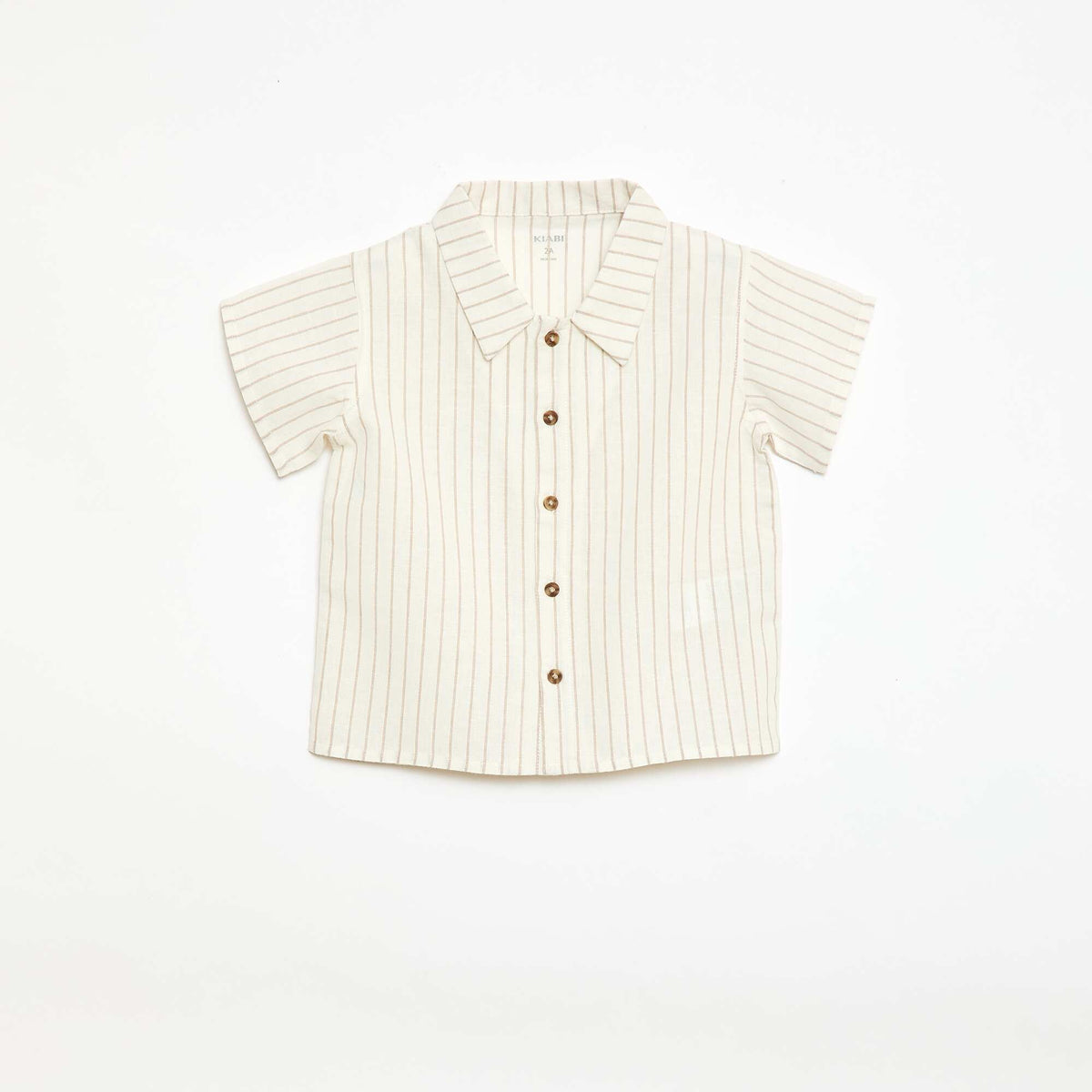 Chemise rayée à manches courtes BLANC