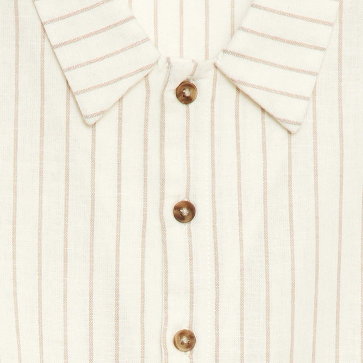 Chemise rayée à manches courtes BLANC