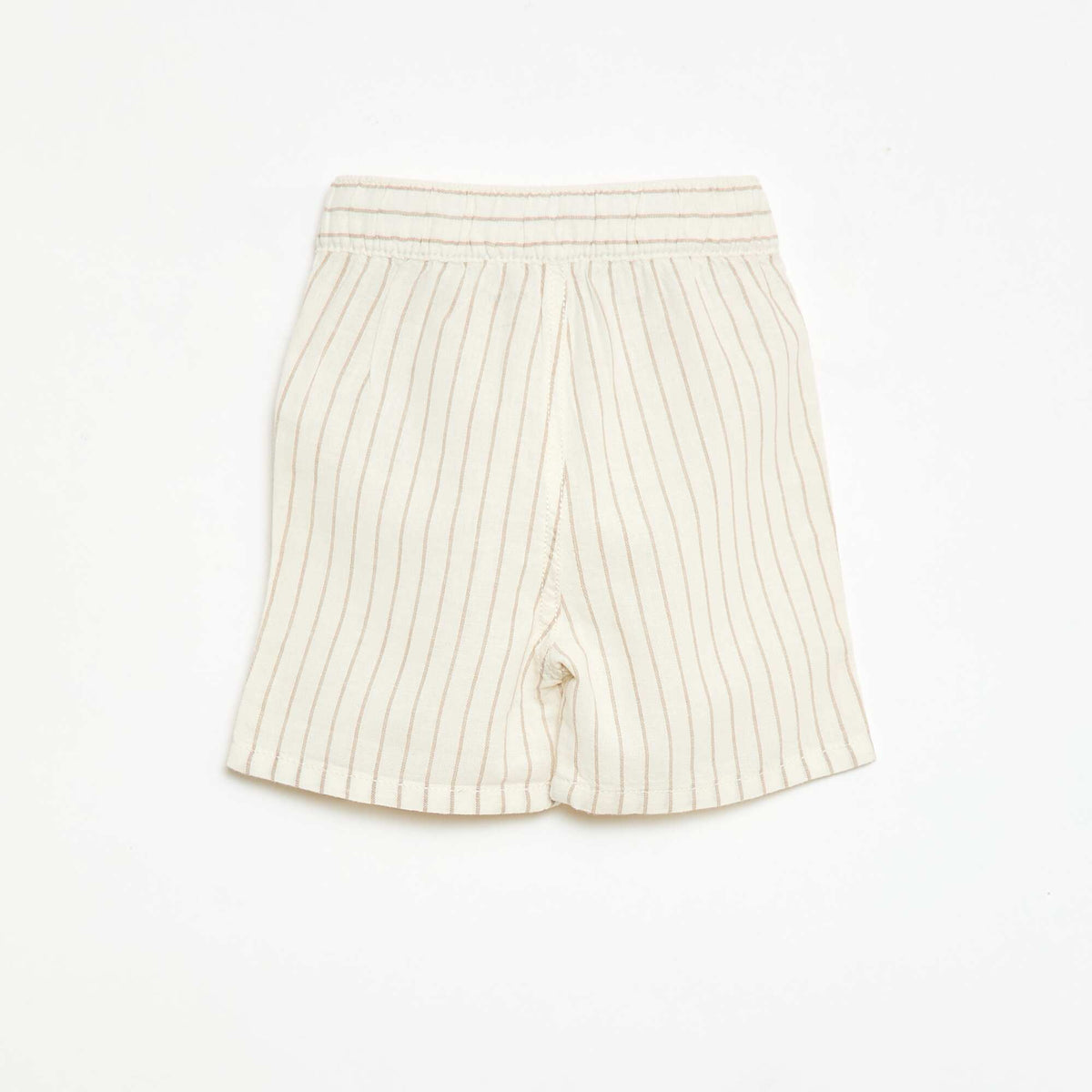 Ensemble short + chemise à rayures en lin mélangé - 2 pièces BLANC