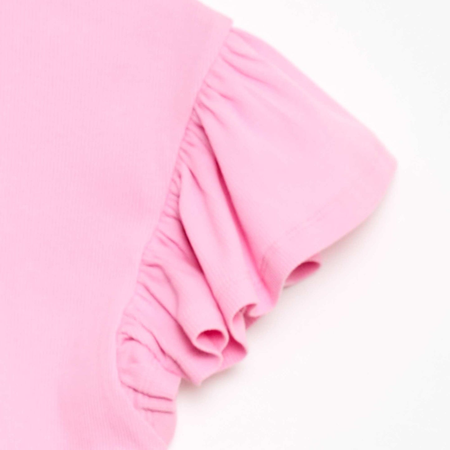 Robe droite à manches courtes en matière côtelée ROSE